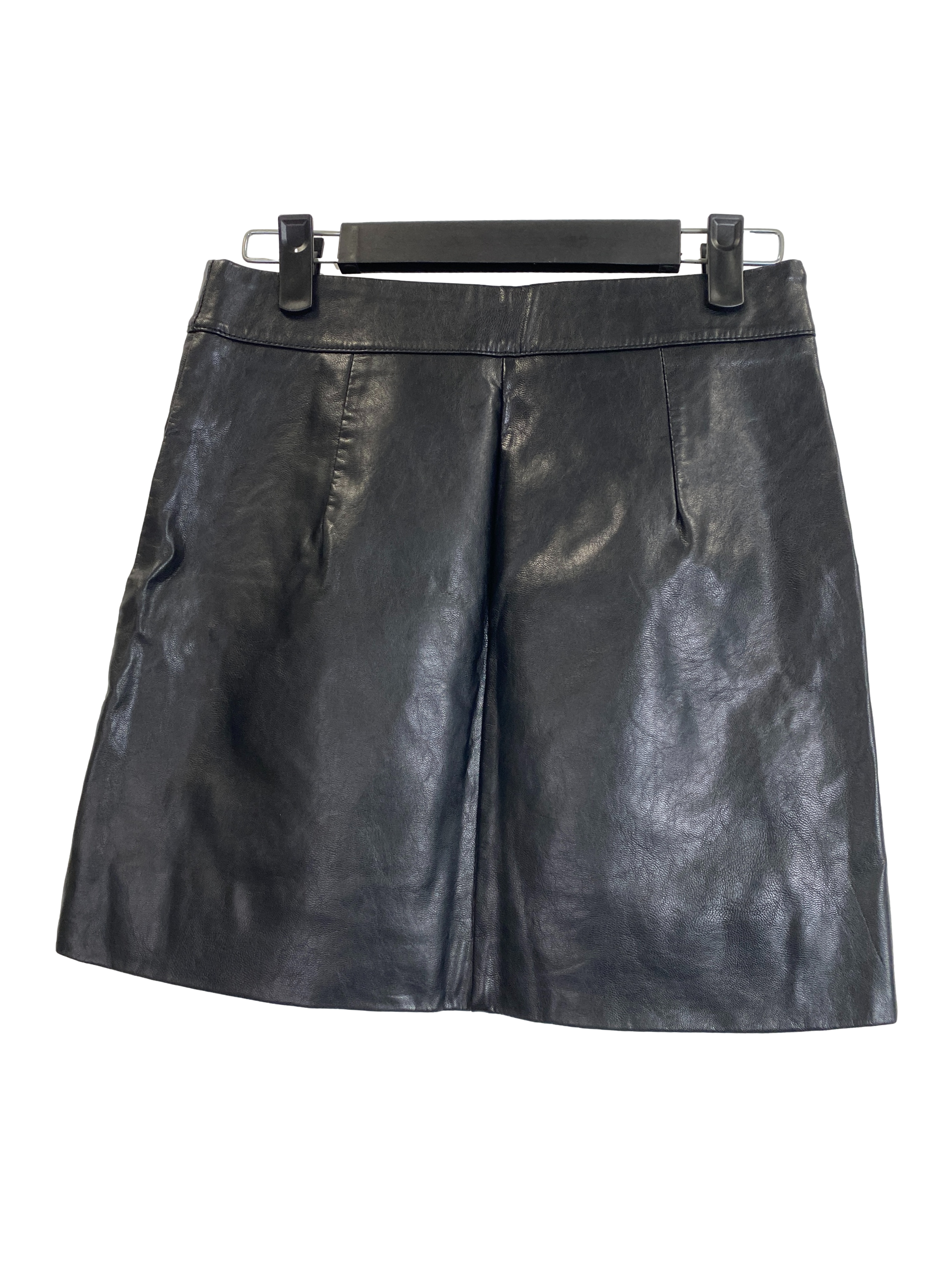 Ink Black Leather Skirt