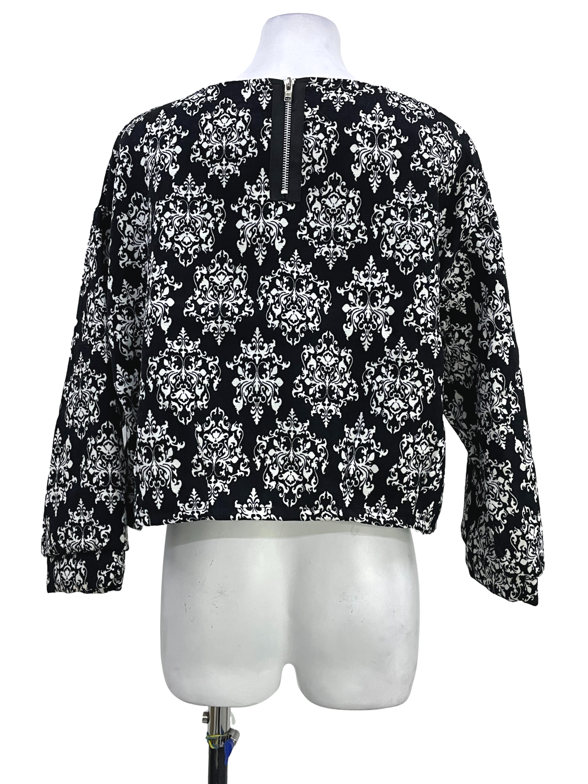 Sable Black Print Long Sleeve Blouse