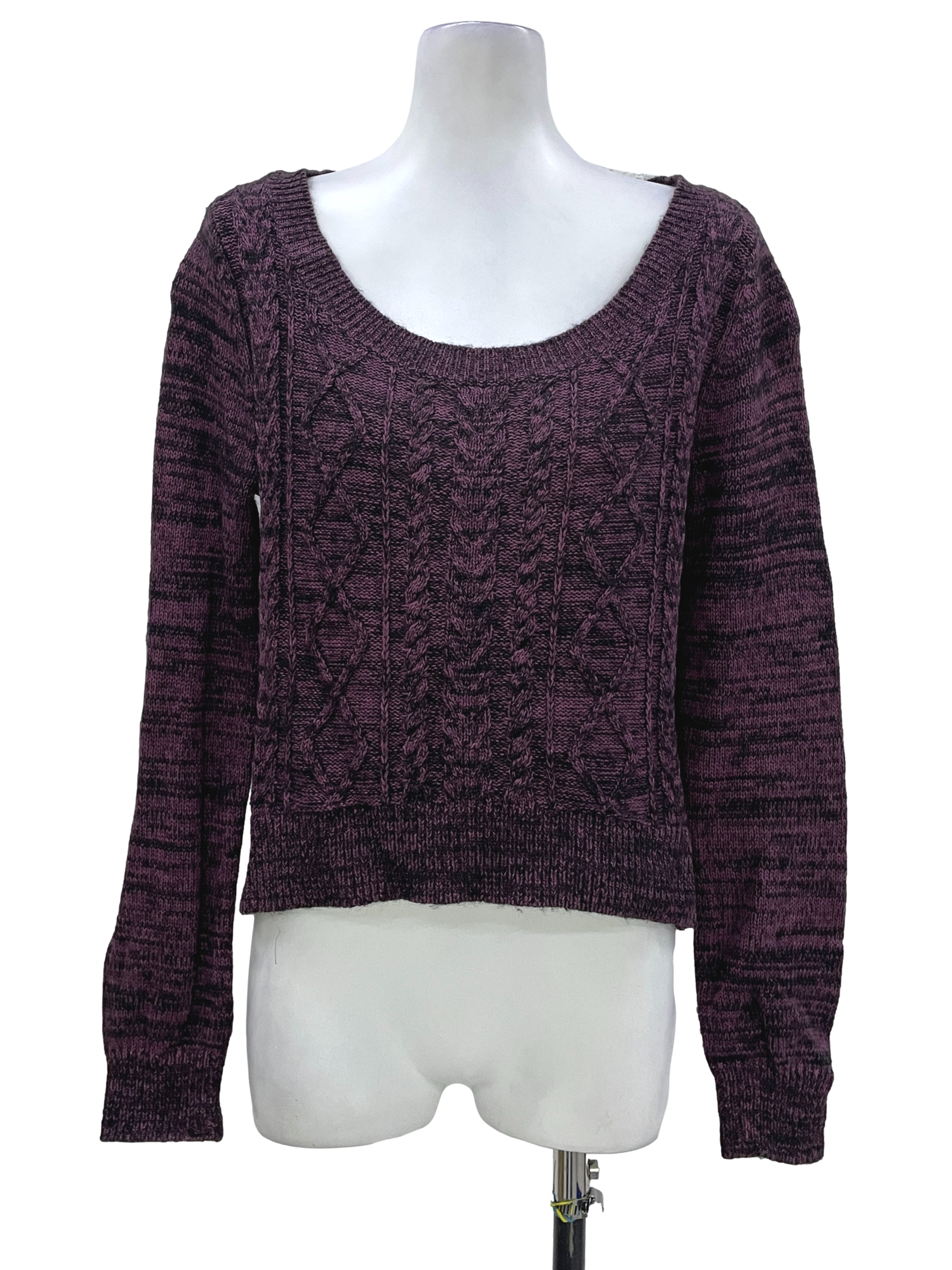 Grape Purple Long Sleeve Knit  Top