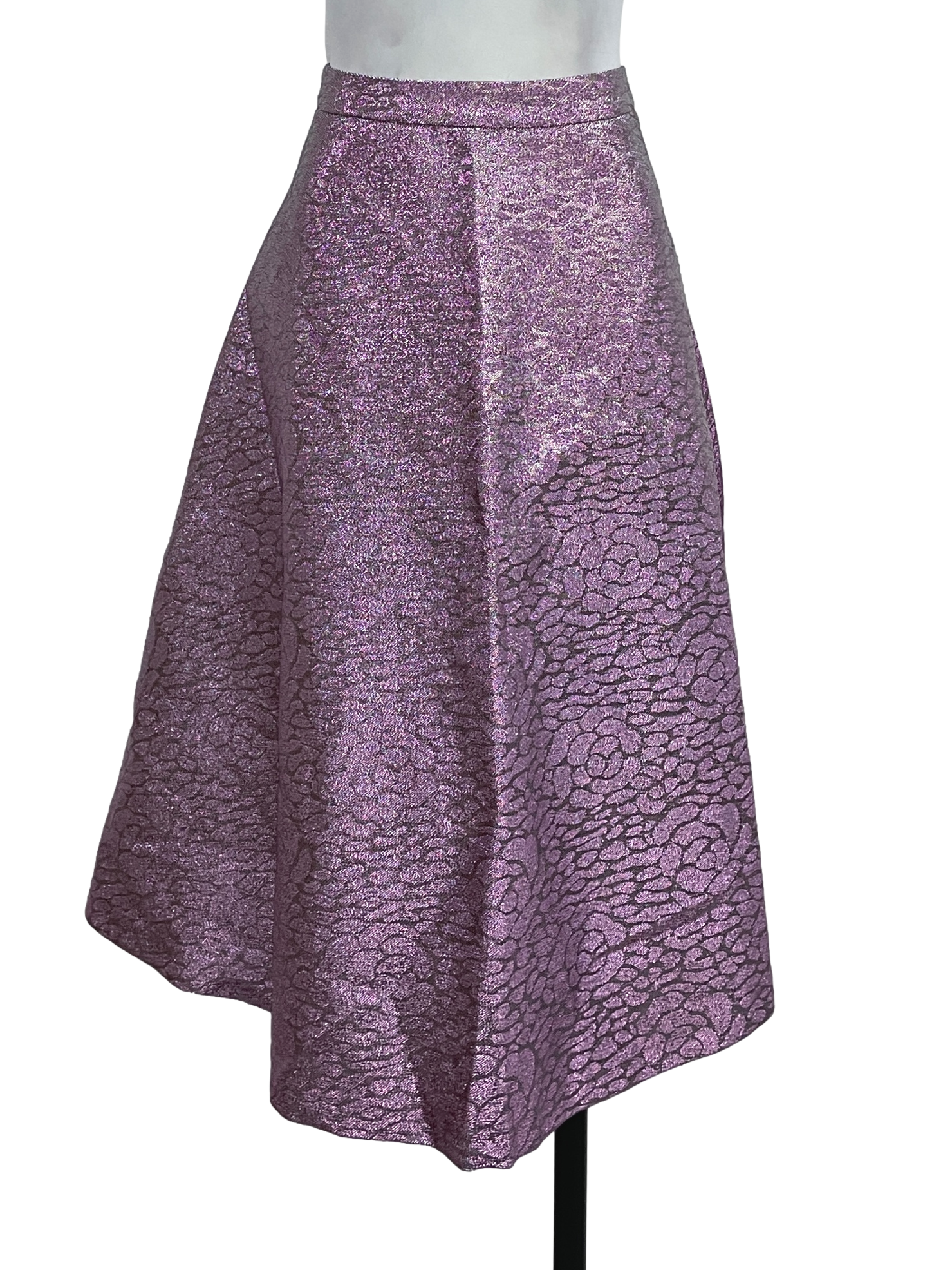 Periwinkle Purple Shimmer Midi Skirt