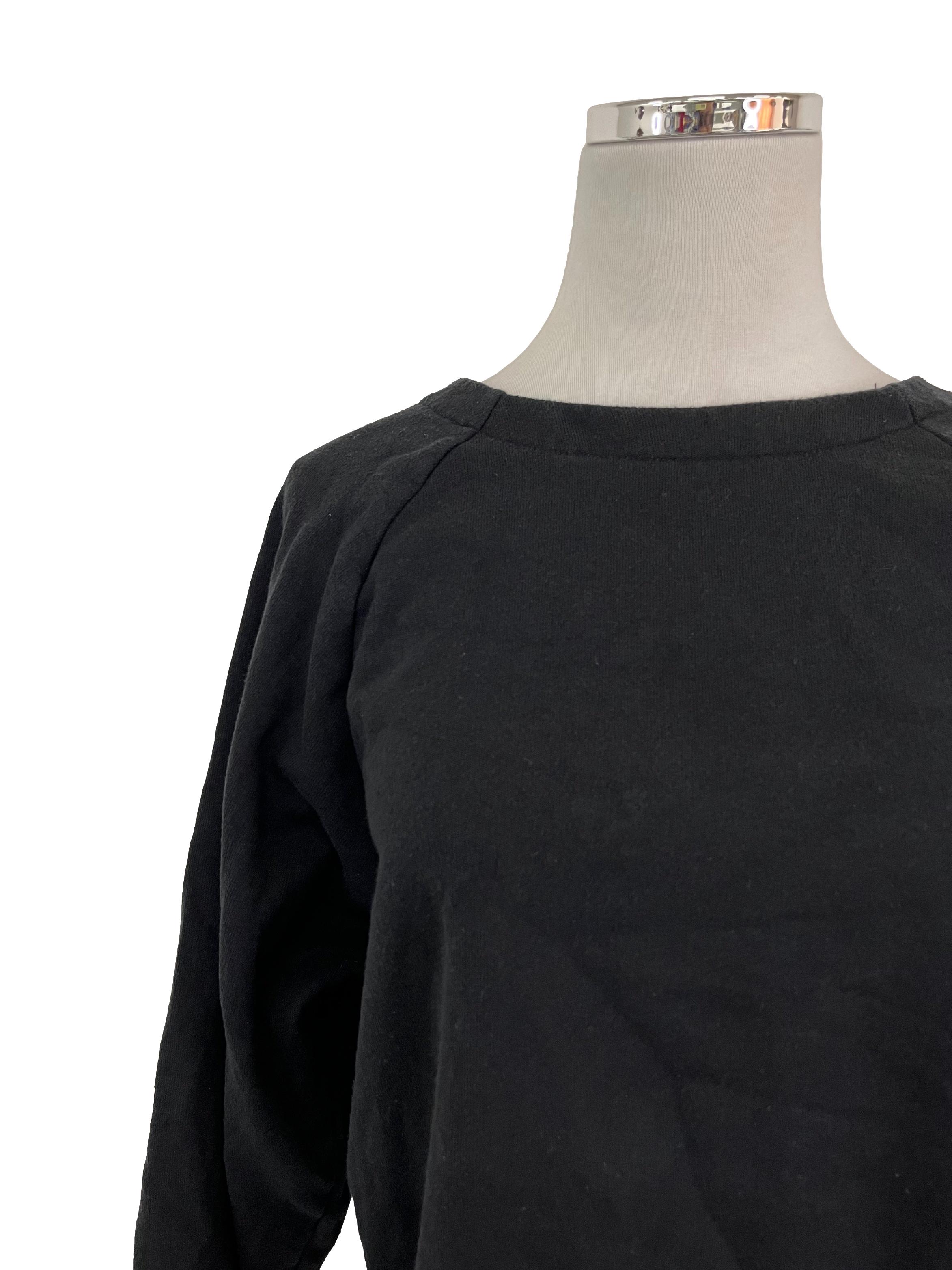 Pitch Black Ripped Sleeve Pullover