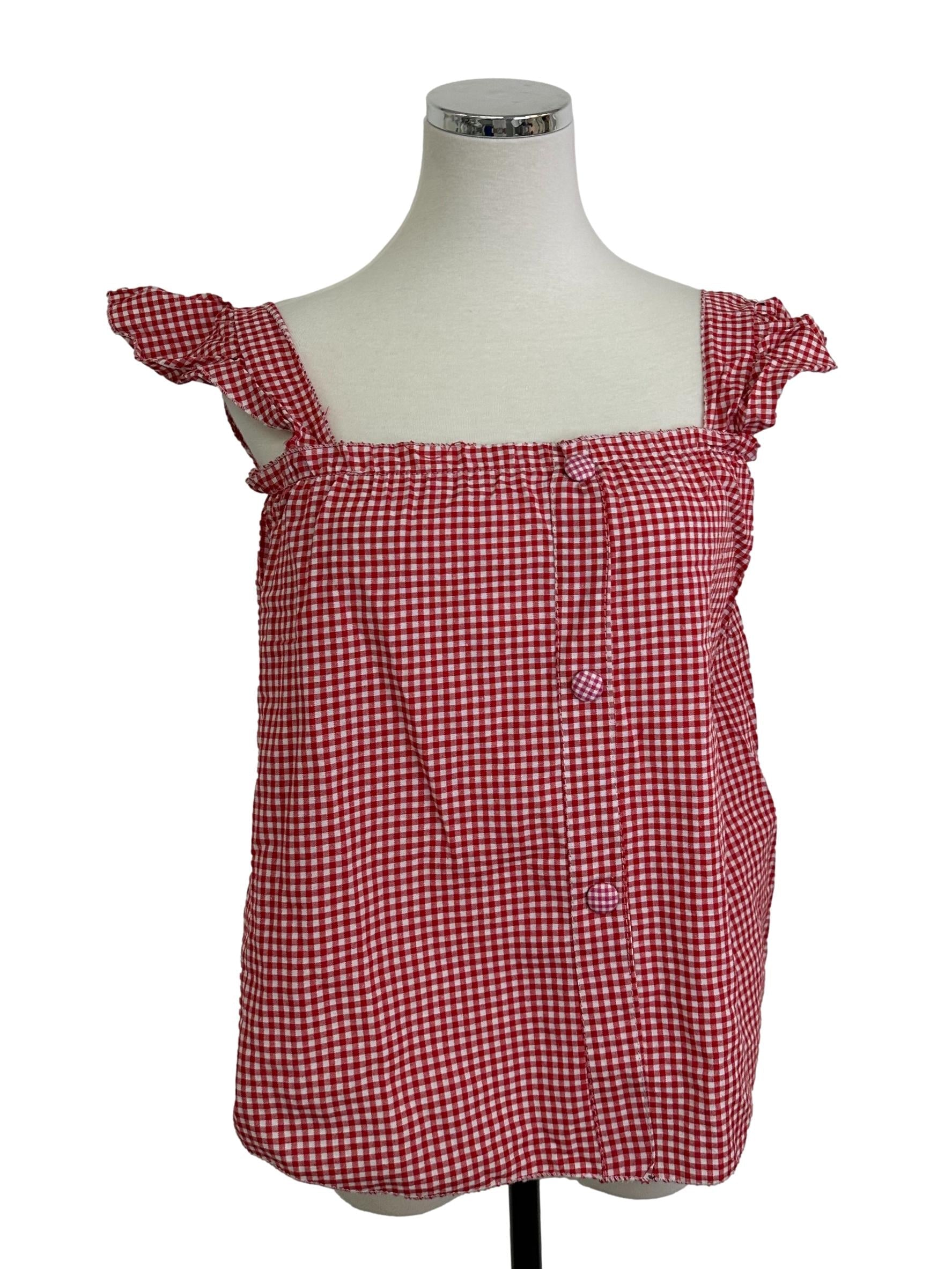 Rose Red Gingham Top