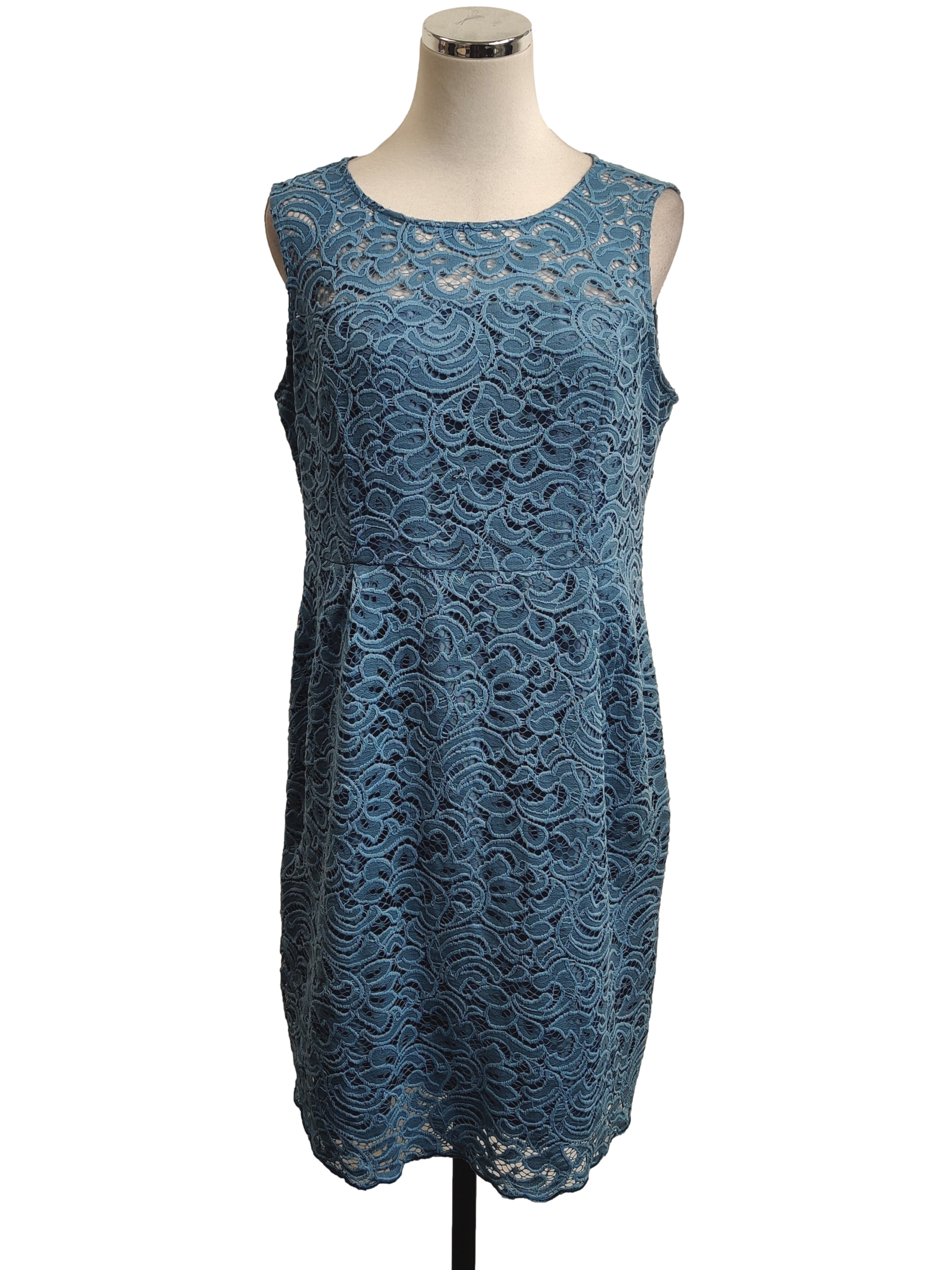 Blue Lace Patterned Dress