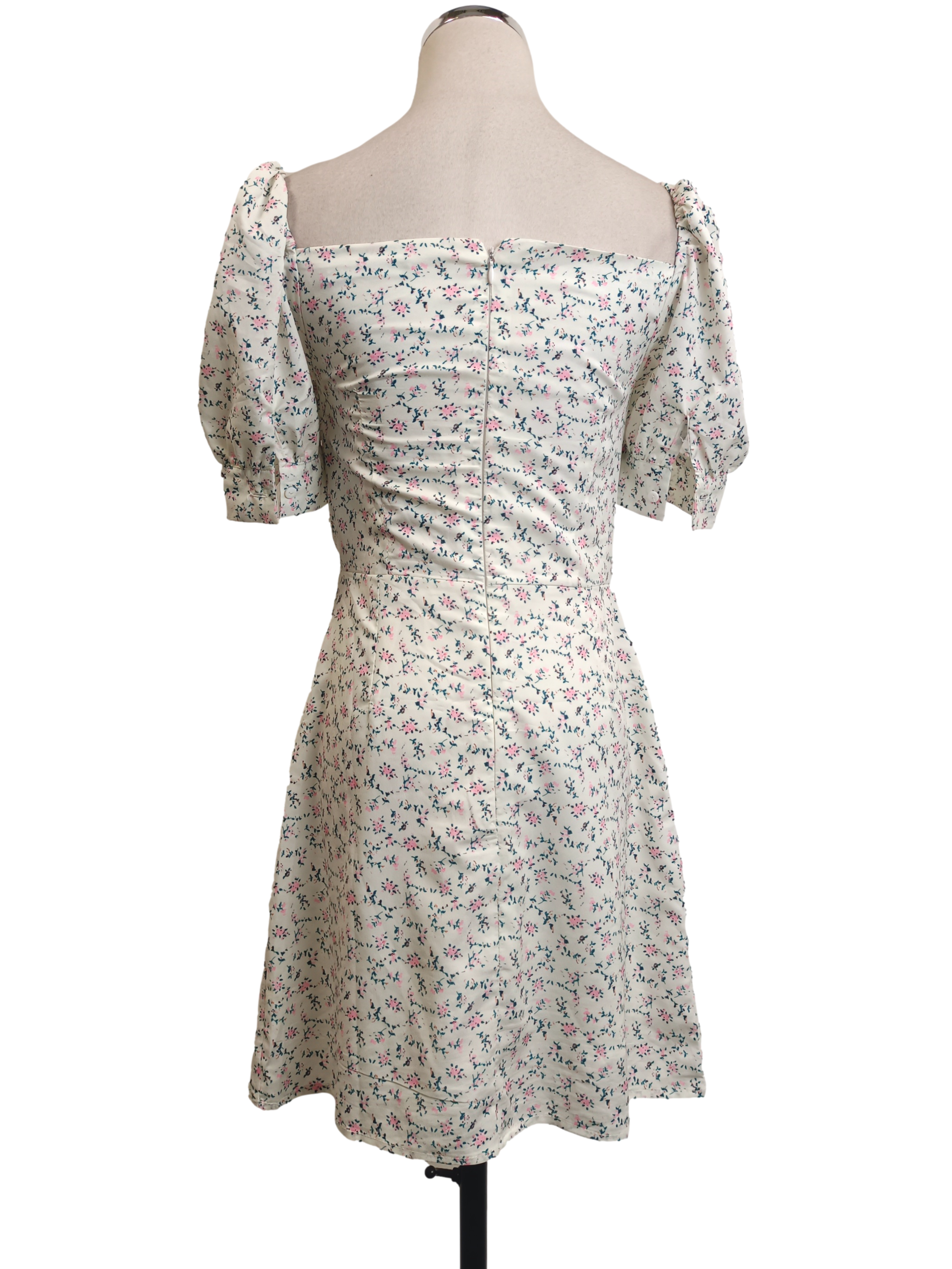 Cream Flower Print Dress