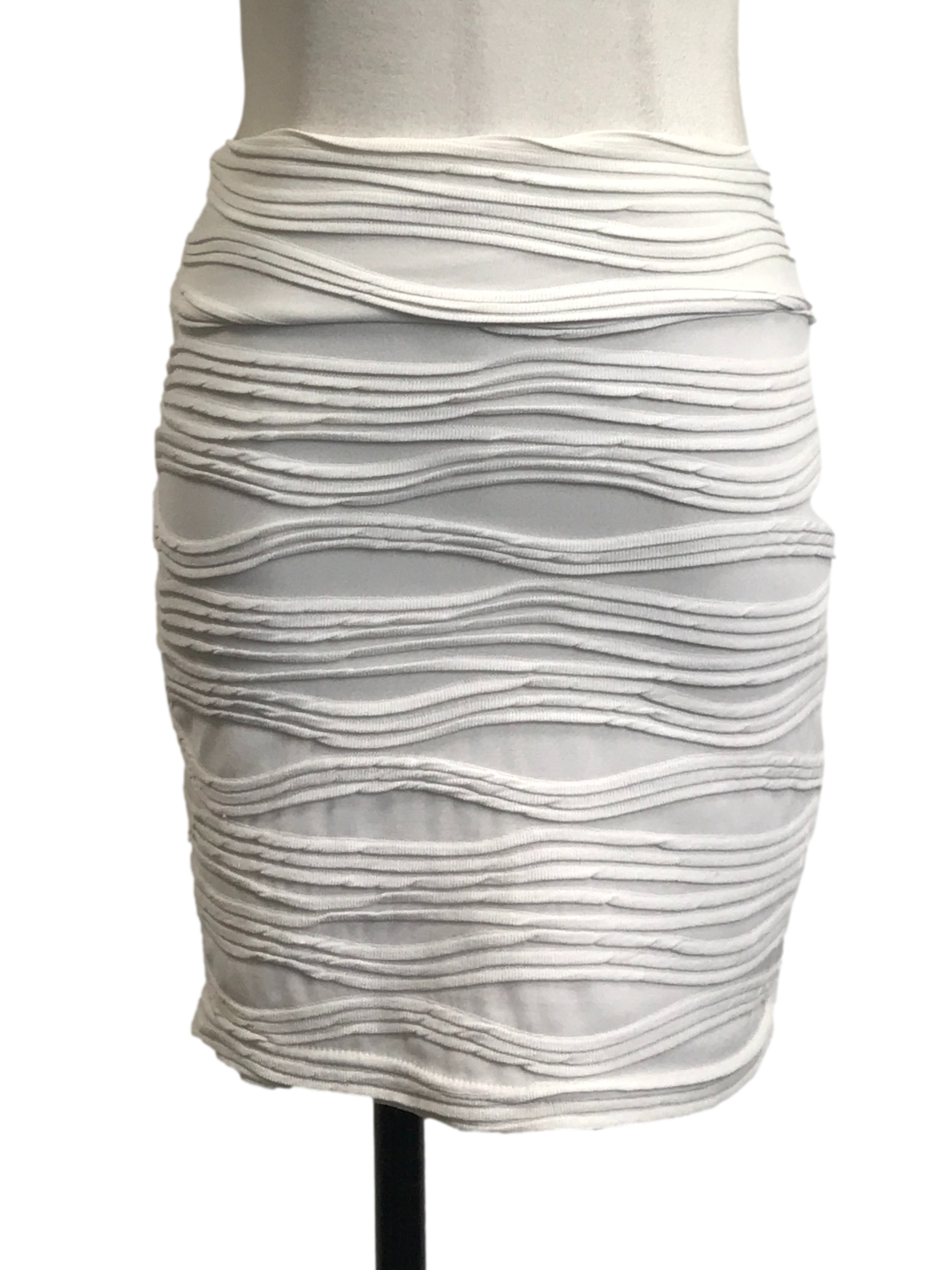 White Bodycon Textured Skirt