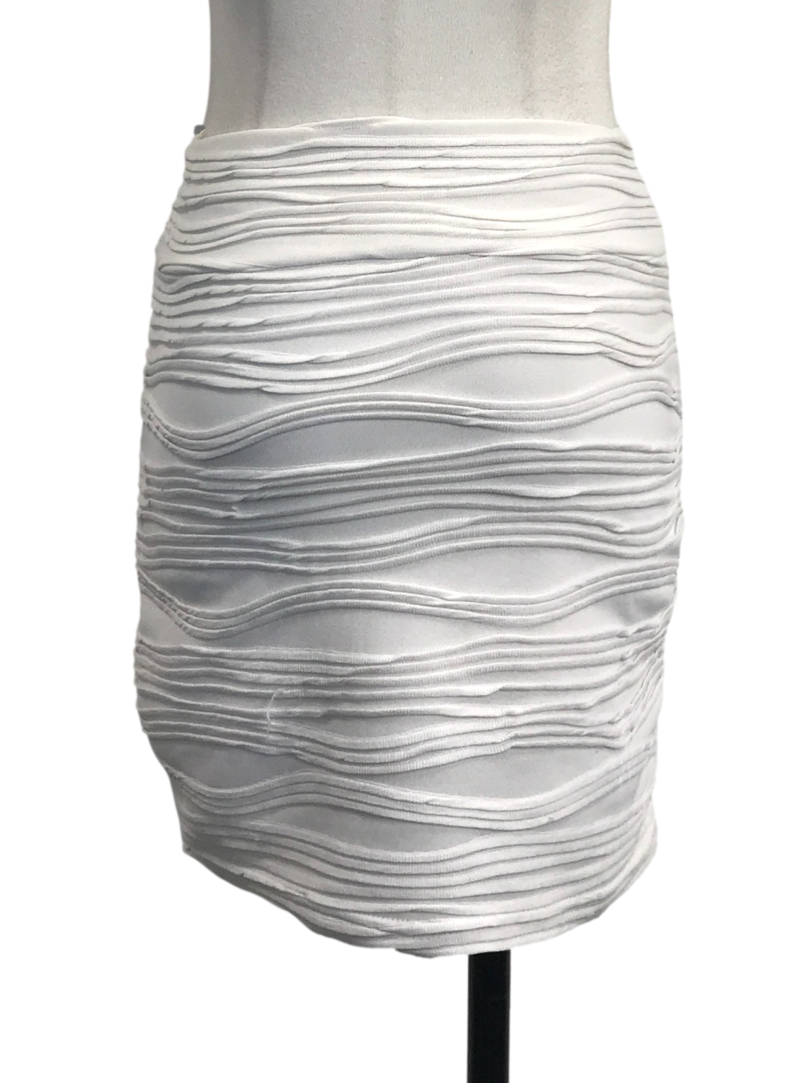 White Bodycon Textured Skirt