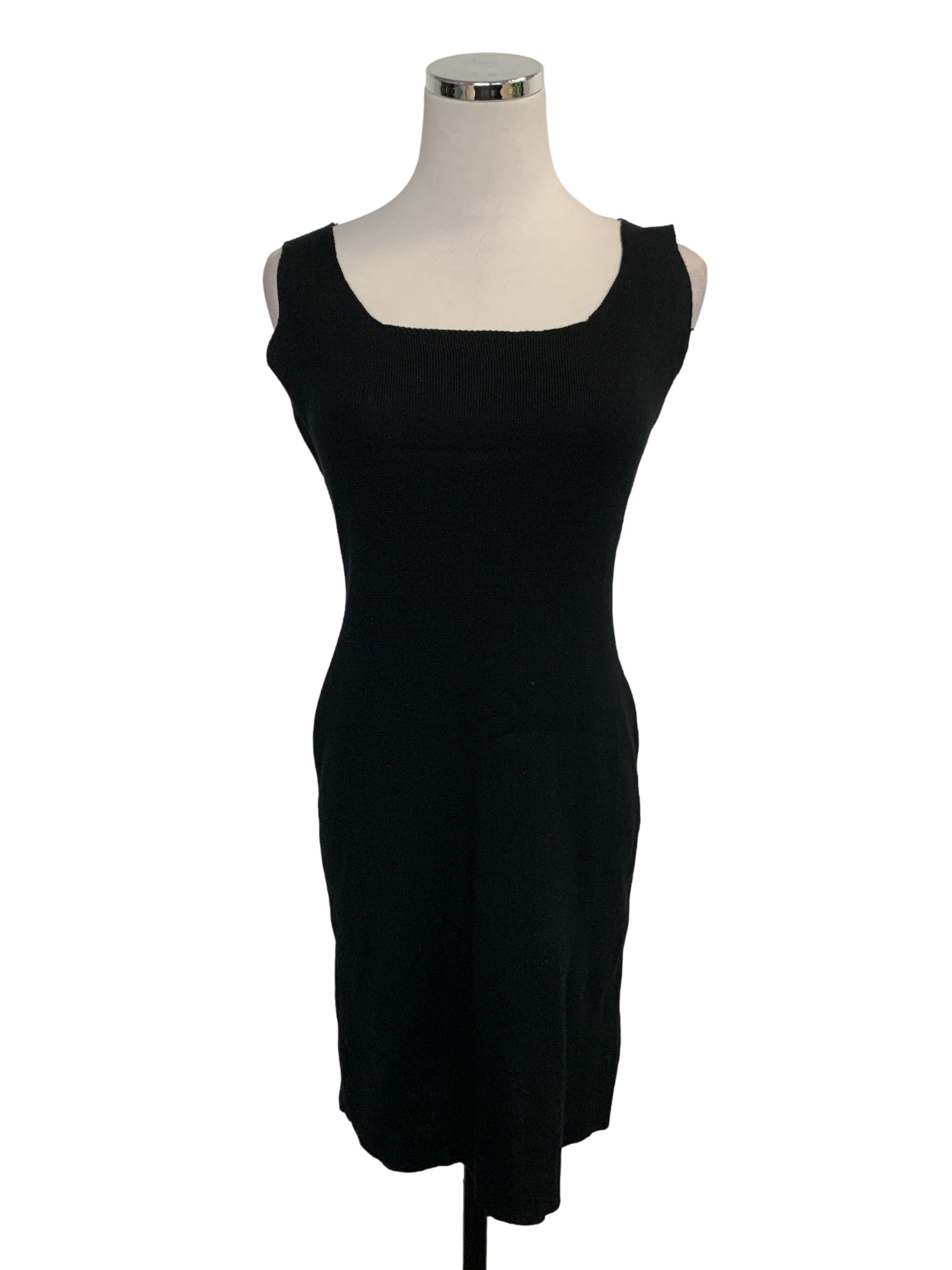 Soot Black Ribbed Sleeveless Dress