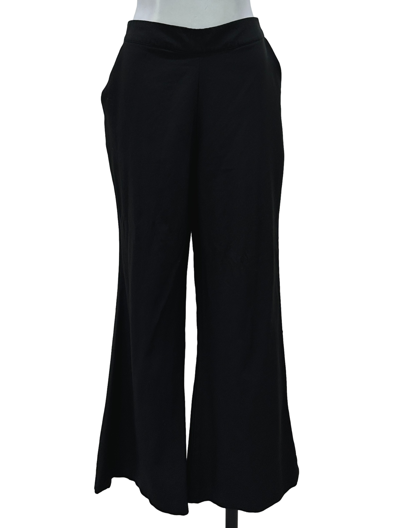 Plain Black Wide Legged Trousers