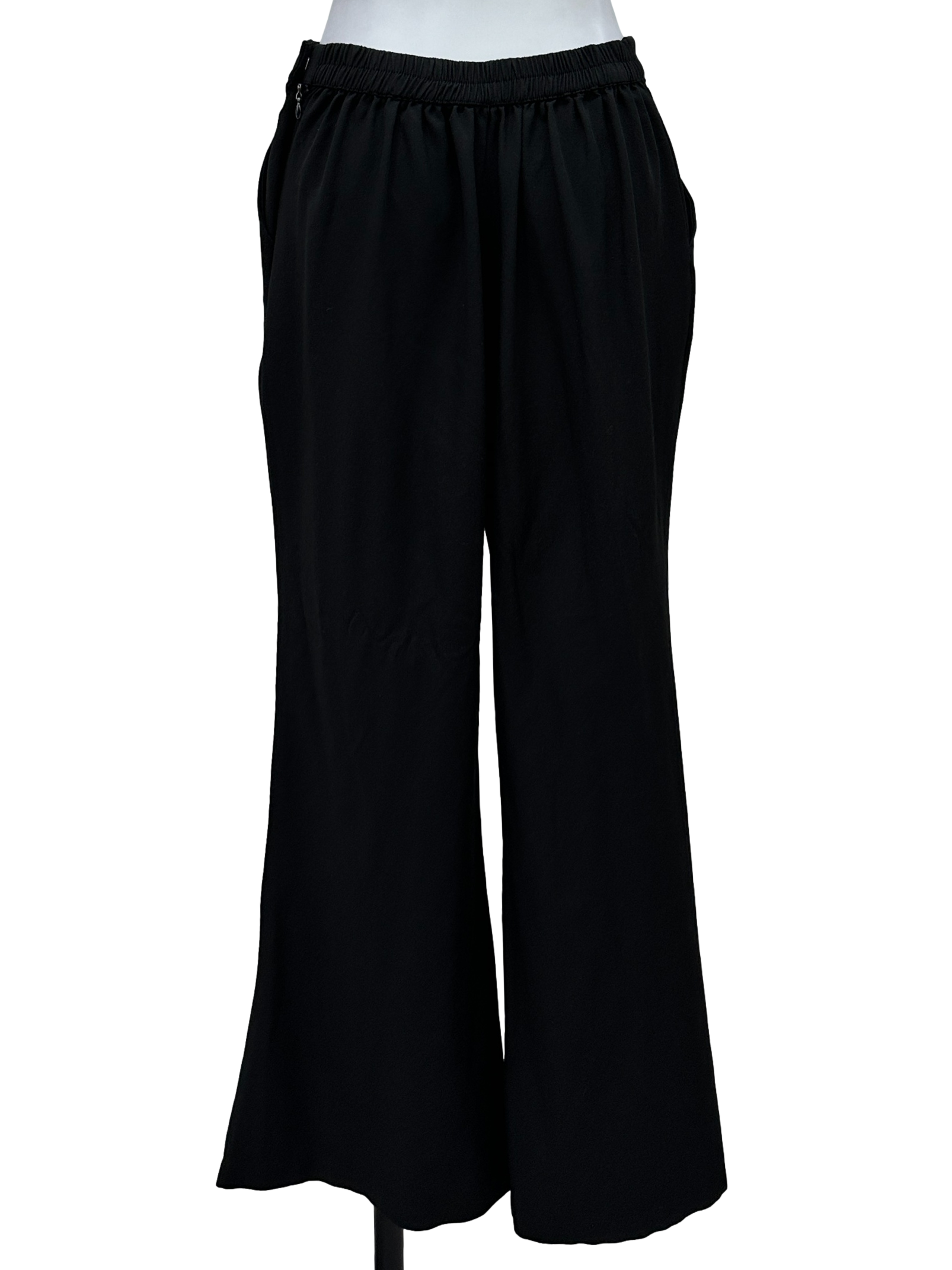 Plain Black Wide Legged Trousers