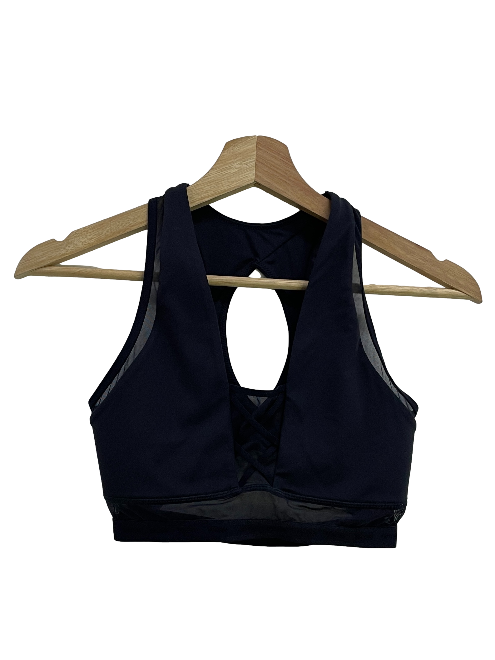 Dark Blue Cutout Back Sports Bra