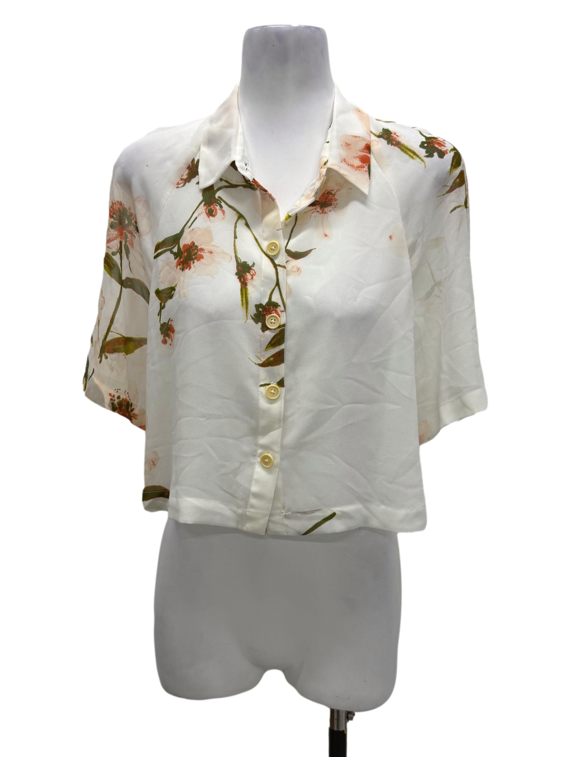 Wilfred White Floral Collared Top | REFASH