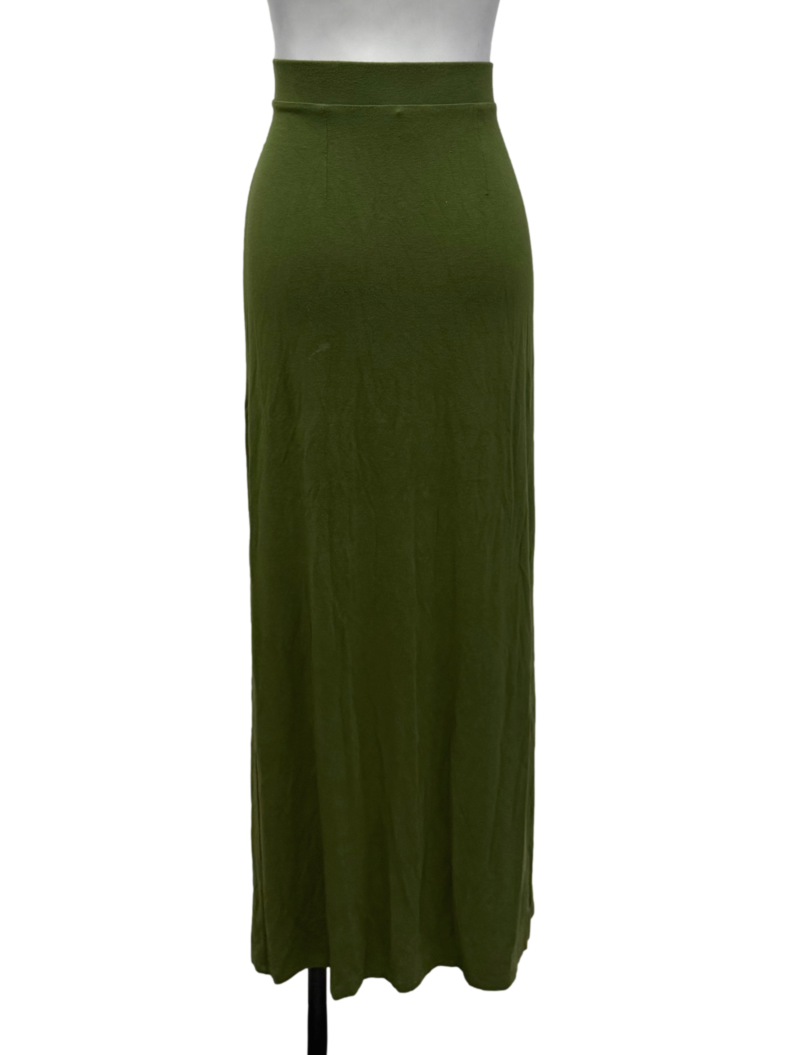 Topshop Moss Green Double Slit Skirt | REFASH