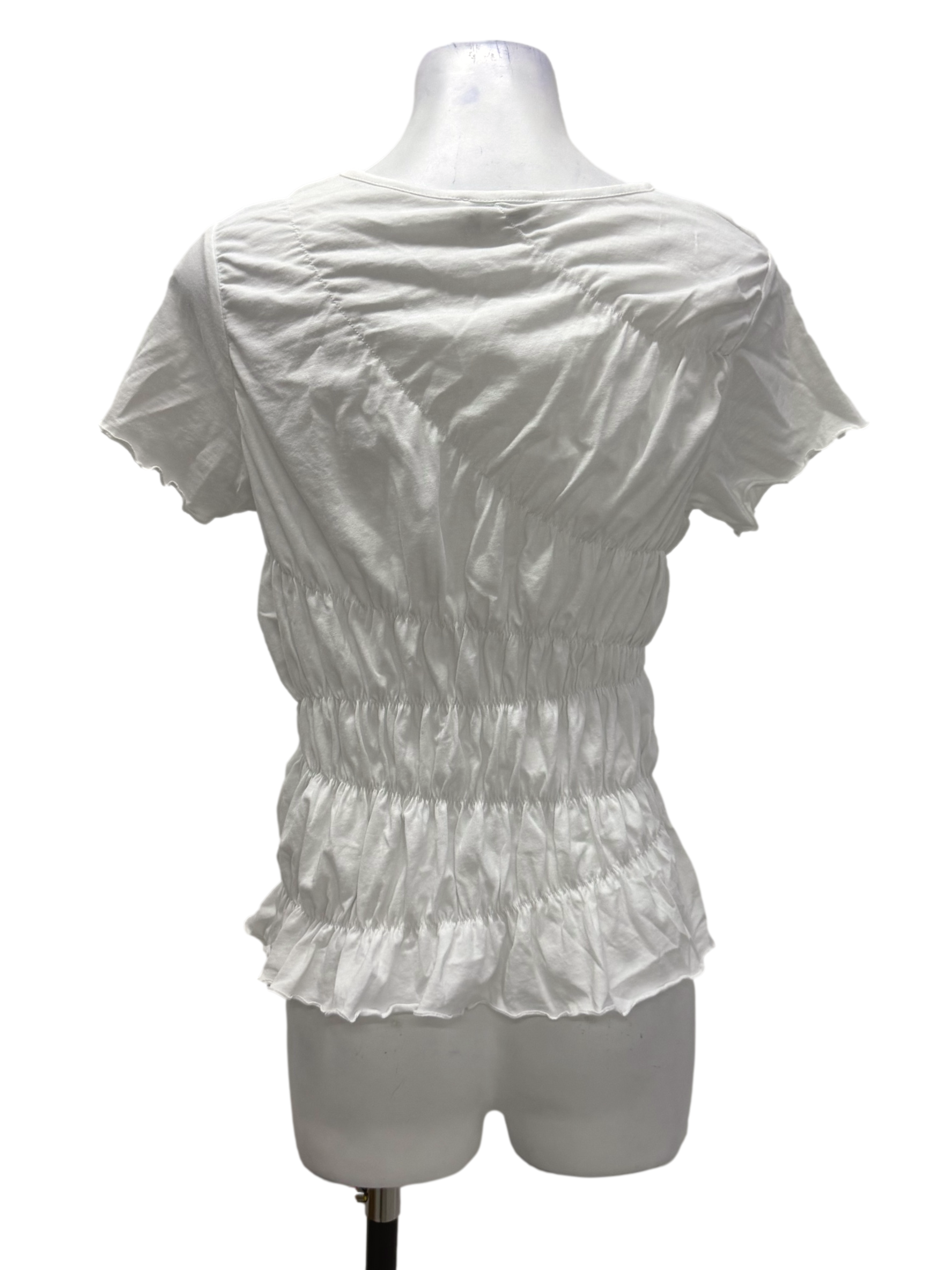 Topshop Pearl White Ruched Top | REFASH