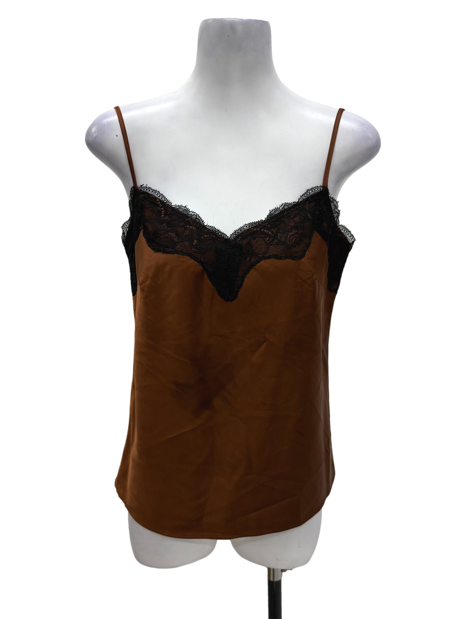 Dressing Paula Caramel Brown Lace Top | REFASH