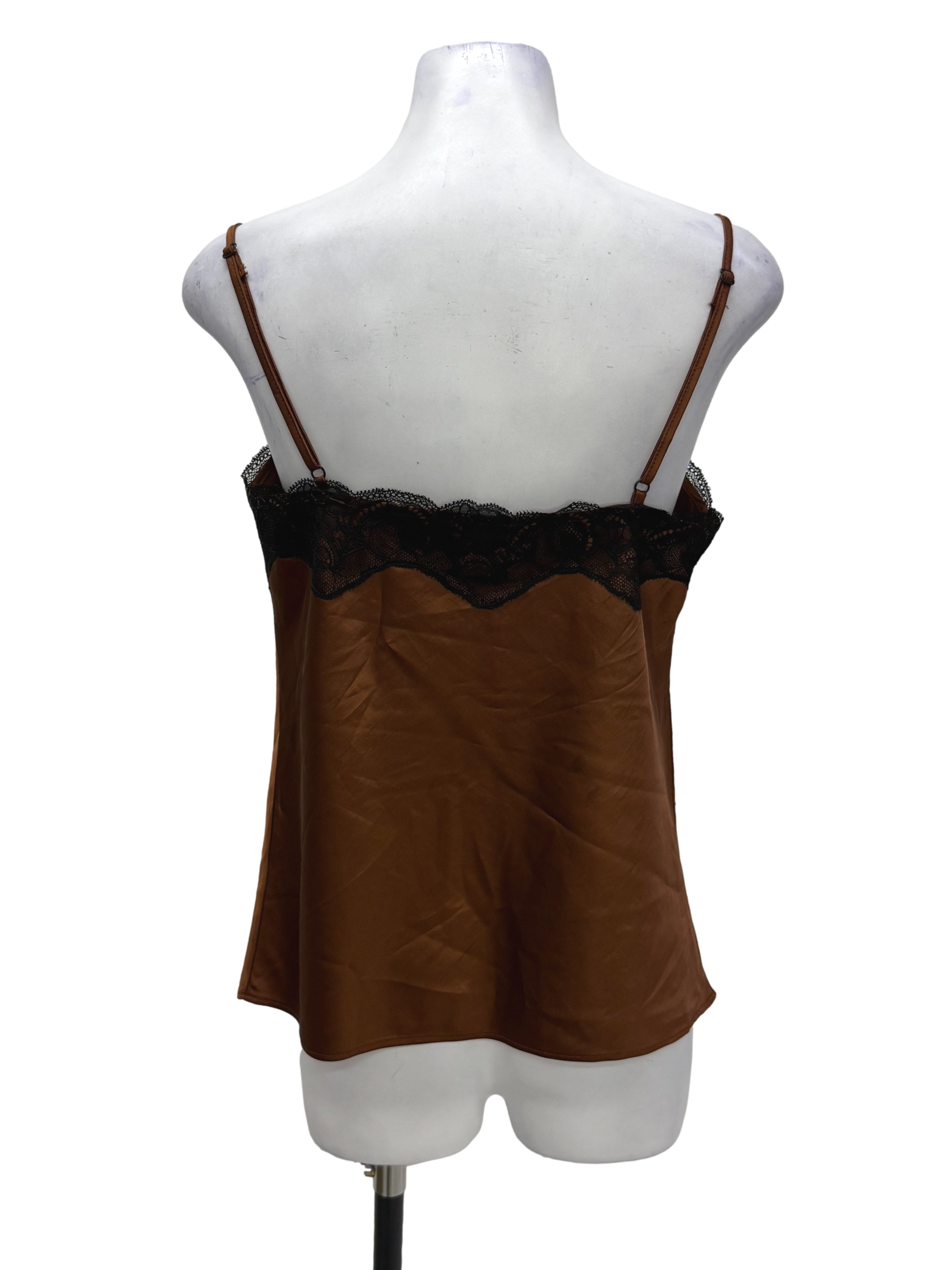 Dressing Paula Caramel Brown Lace Top | REFASH