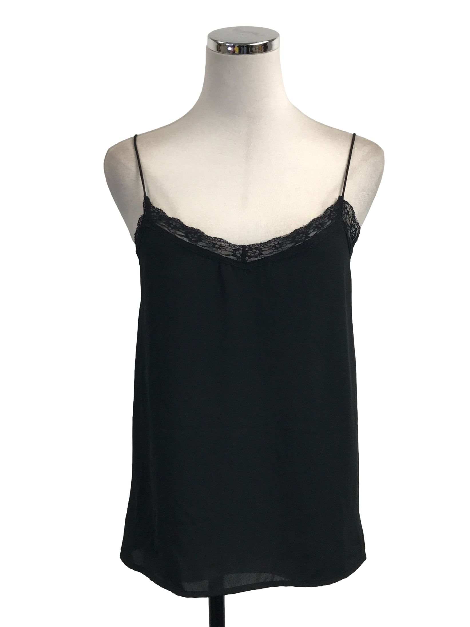 Obsidian Black Spaghetti Lace Top