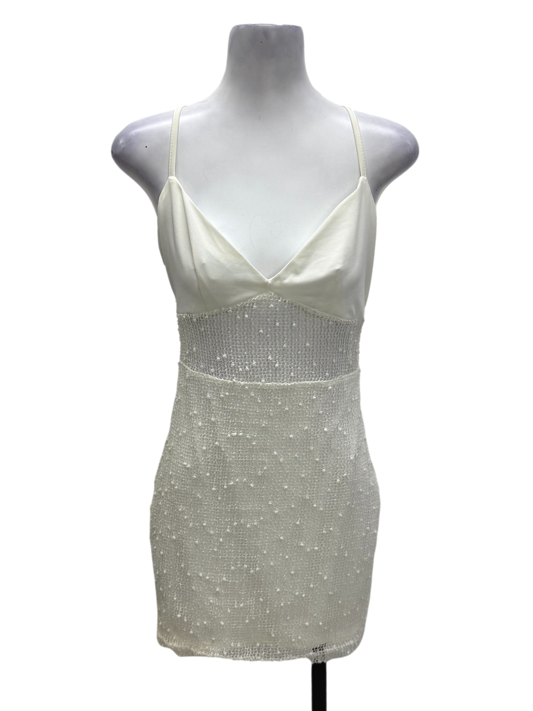 Assorted Brand White Powder Net Dress | REFASH