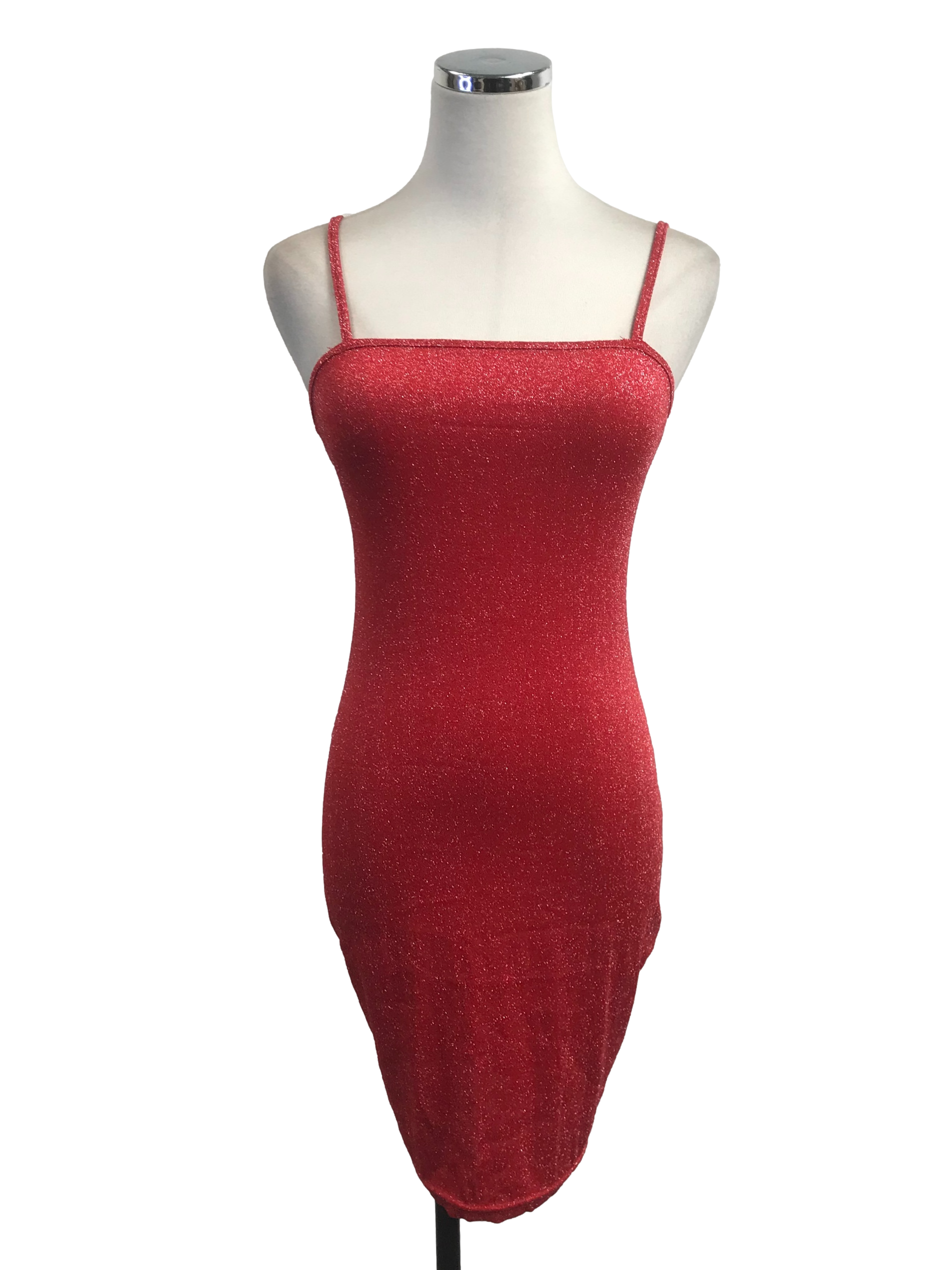 Apple Red Glitter Bodycon Dress