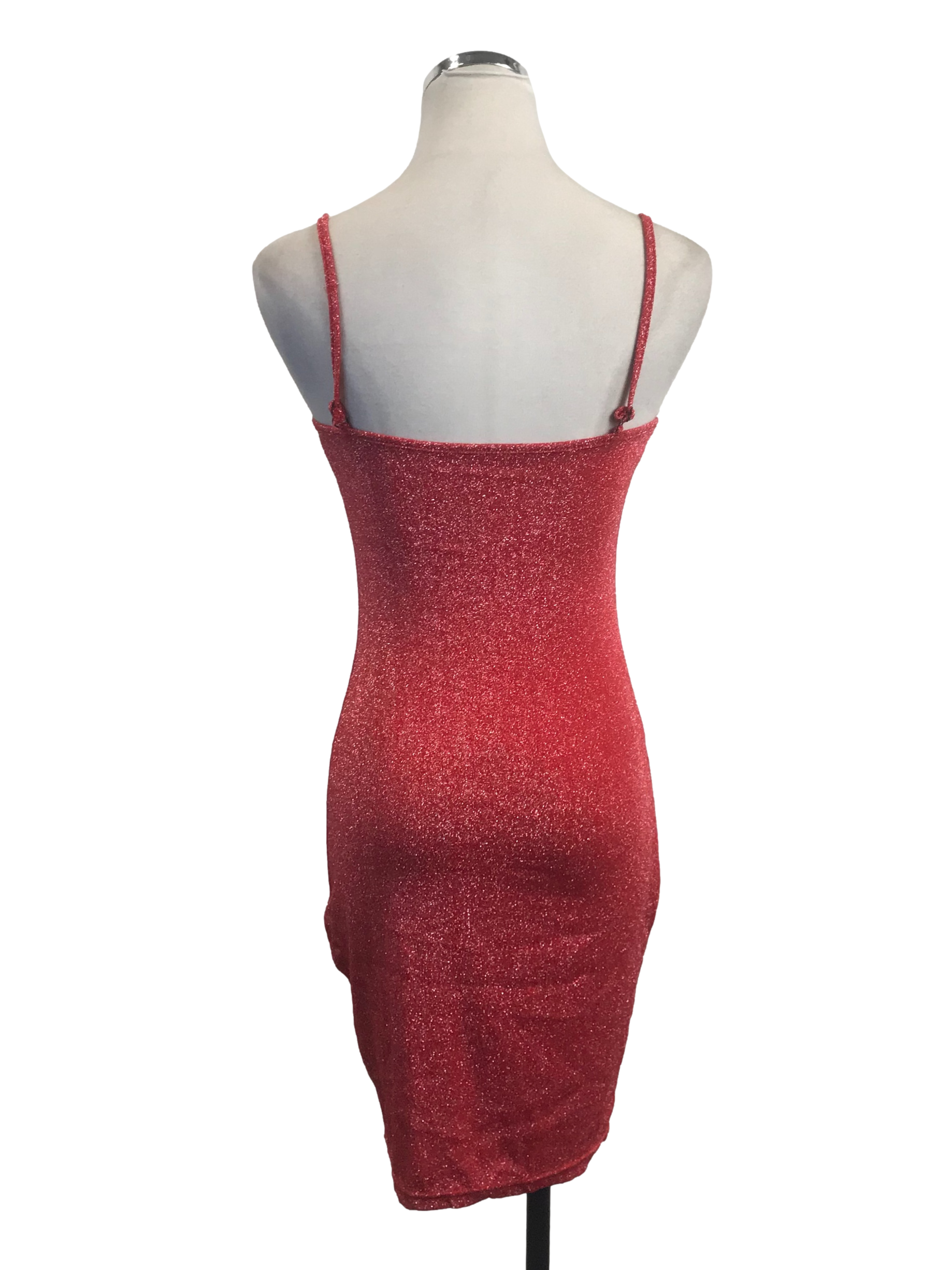 Apple Red Glitter Bodycon Dress