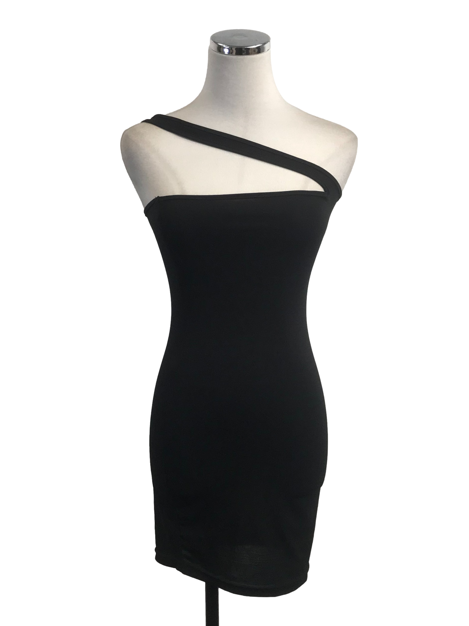 Midnight Black One Shoulder Dress