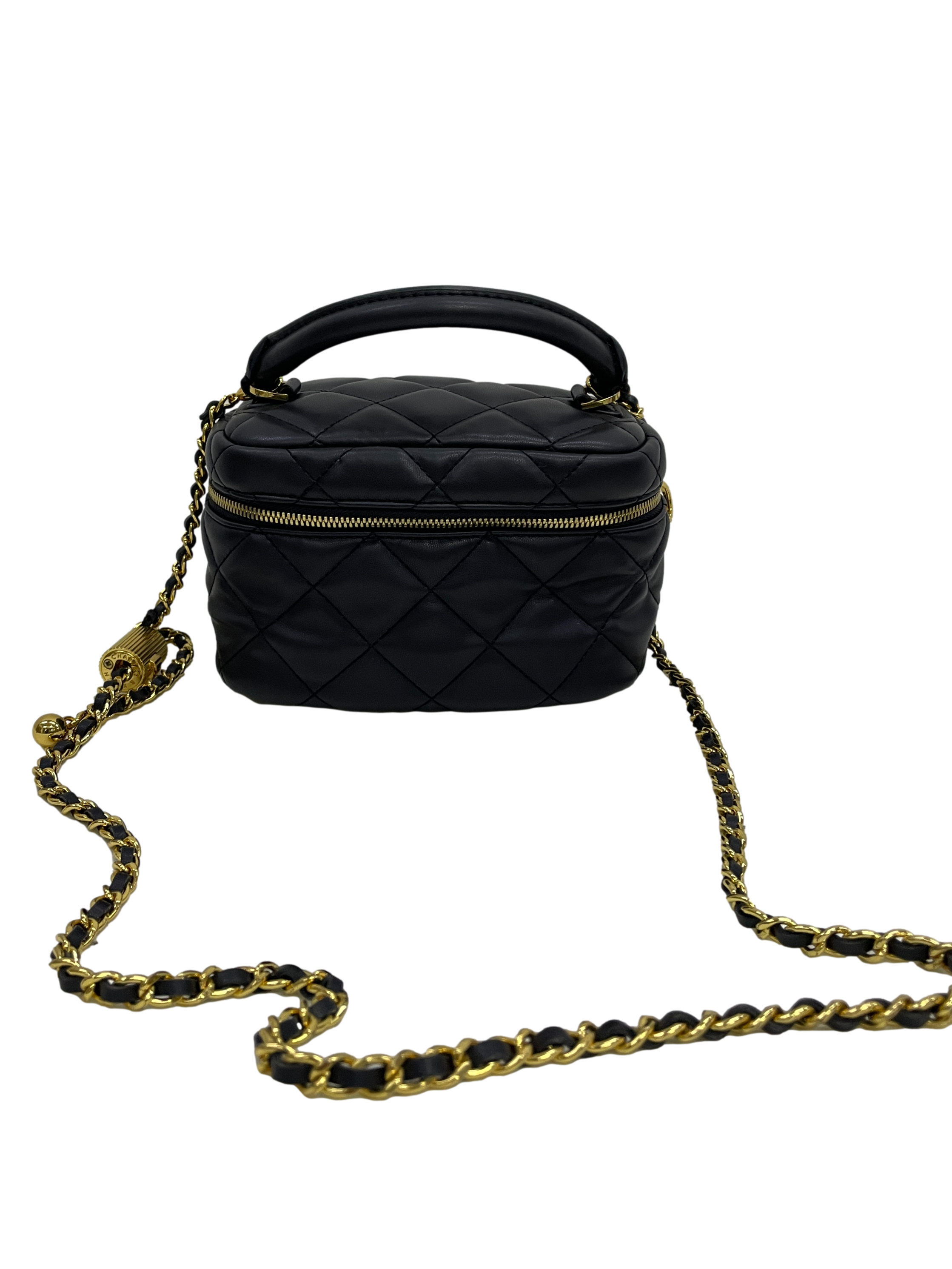 Jade Black Quilted Crossbody Bag