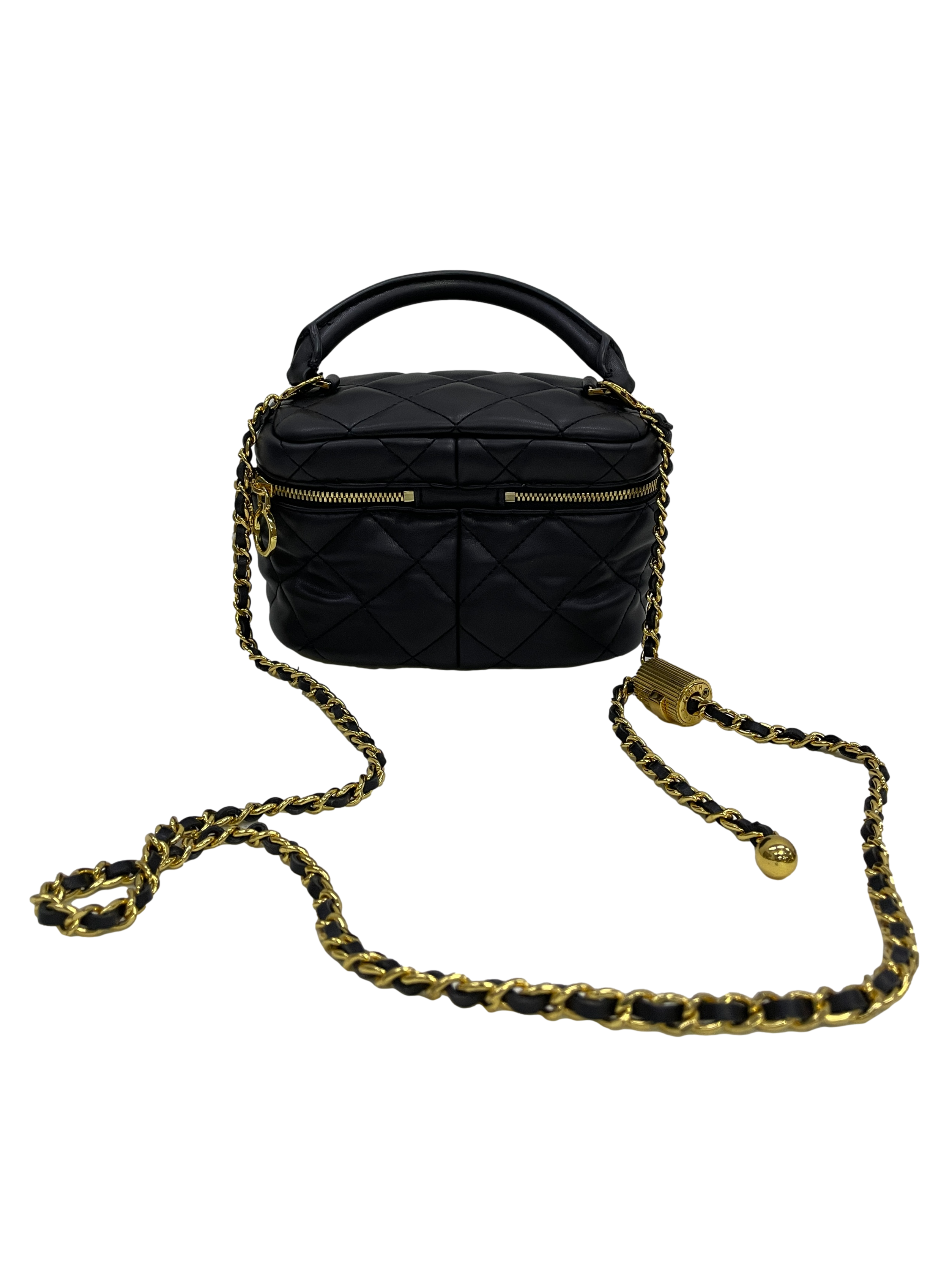 Jade Black Quilted Crossbody Bag