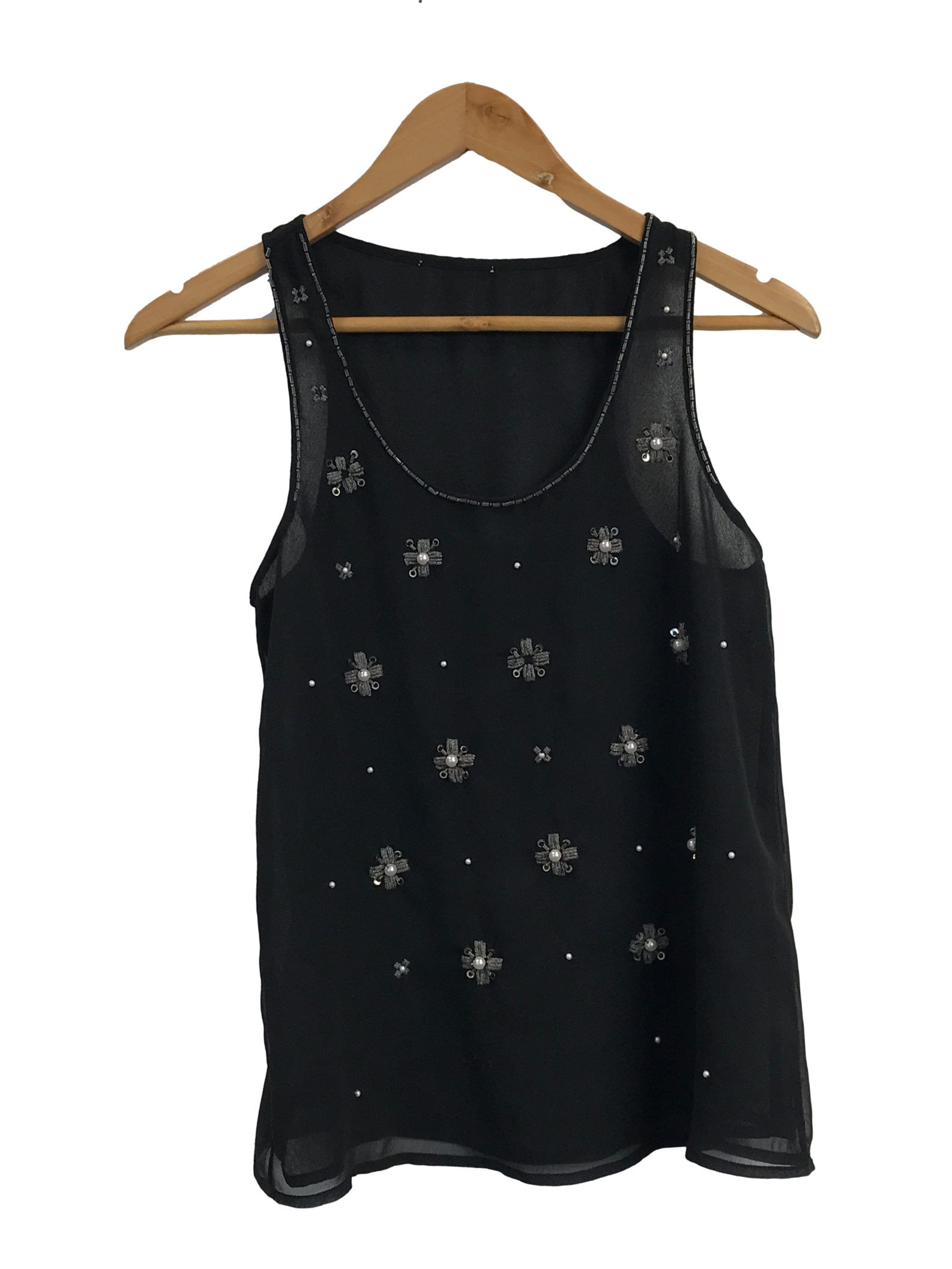 Crow Black Embellished Top