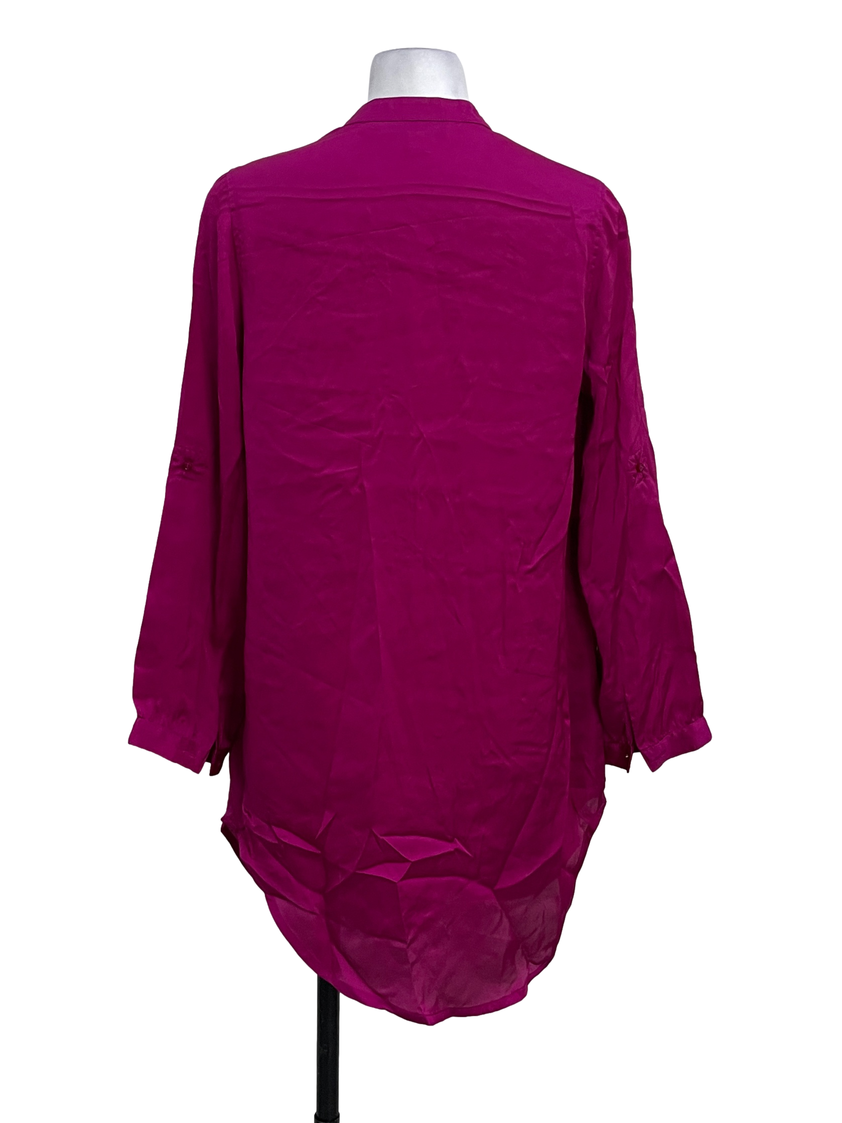 Magenta Purple Pleated Long Blouse