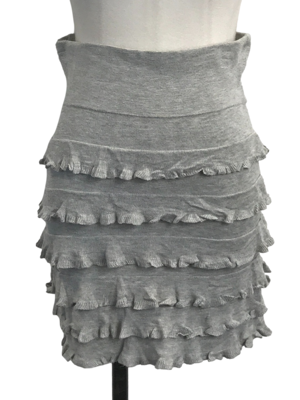 Smoke Grey Tiered Ruffle Skirt