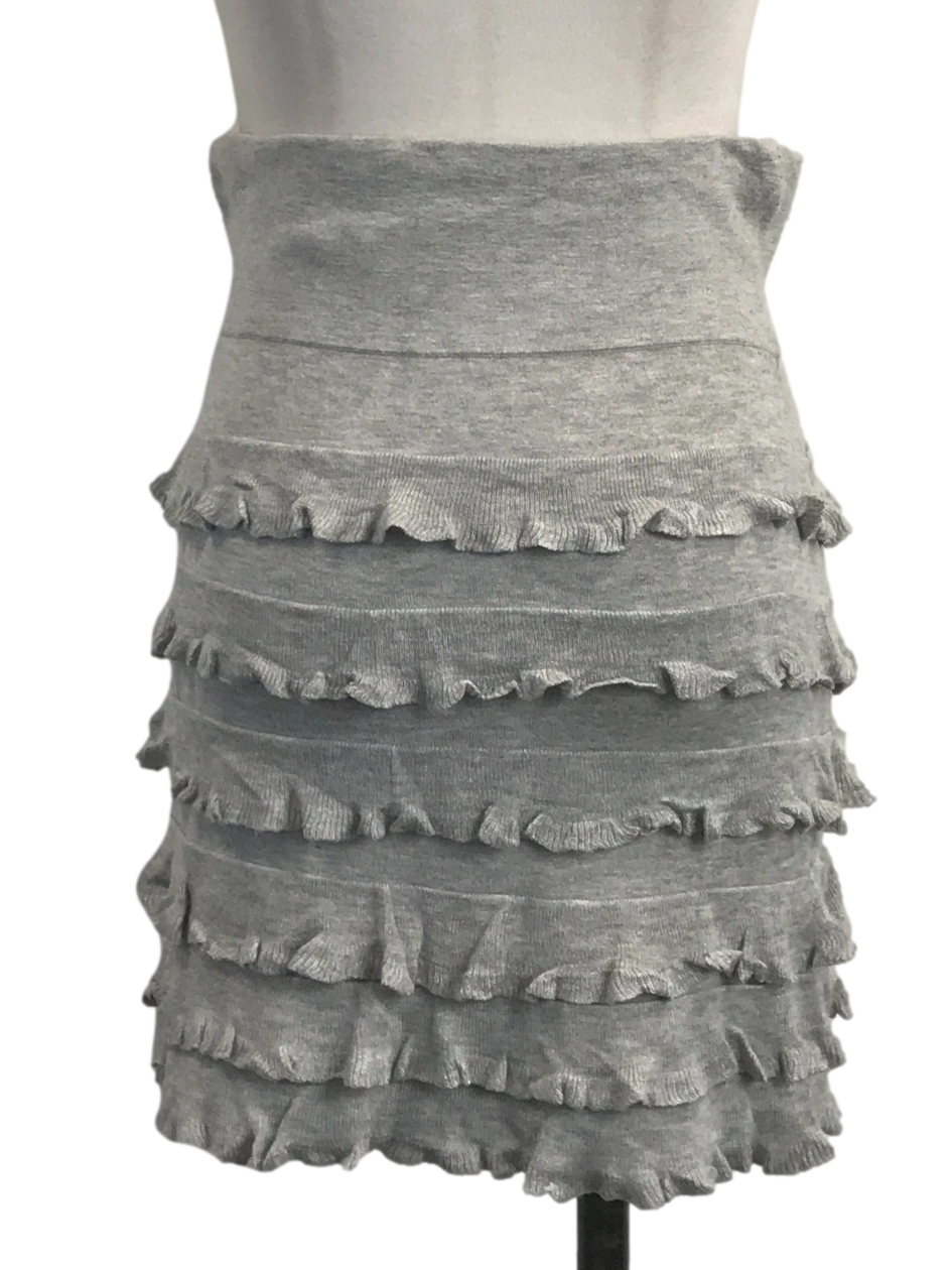 Smoke Grey Tiered Ruffle Skirt