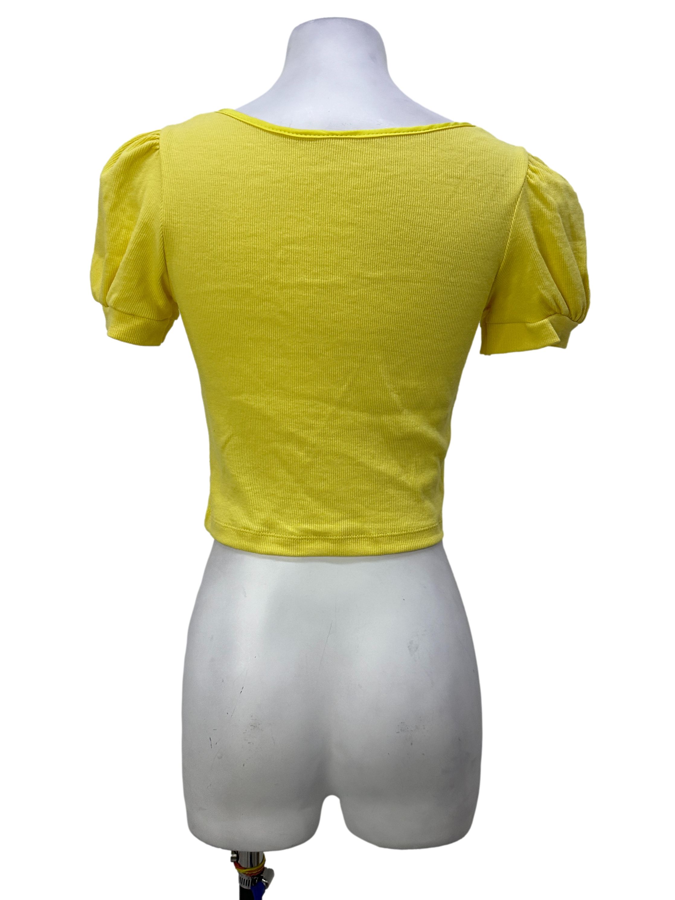 Yellow Bustier Style Peasant Blouse