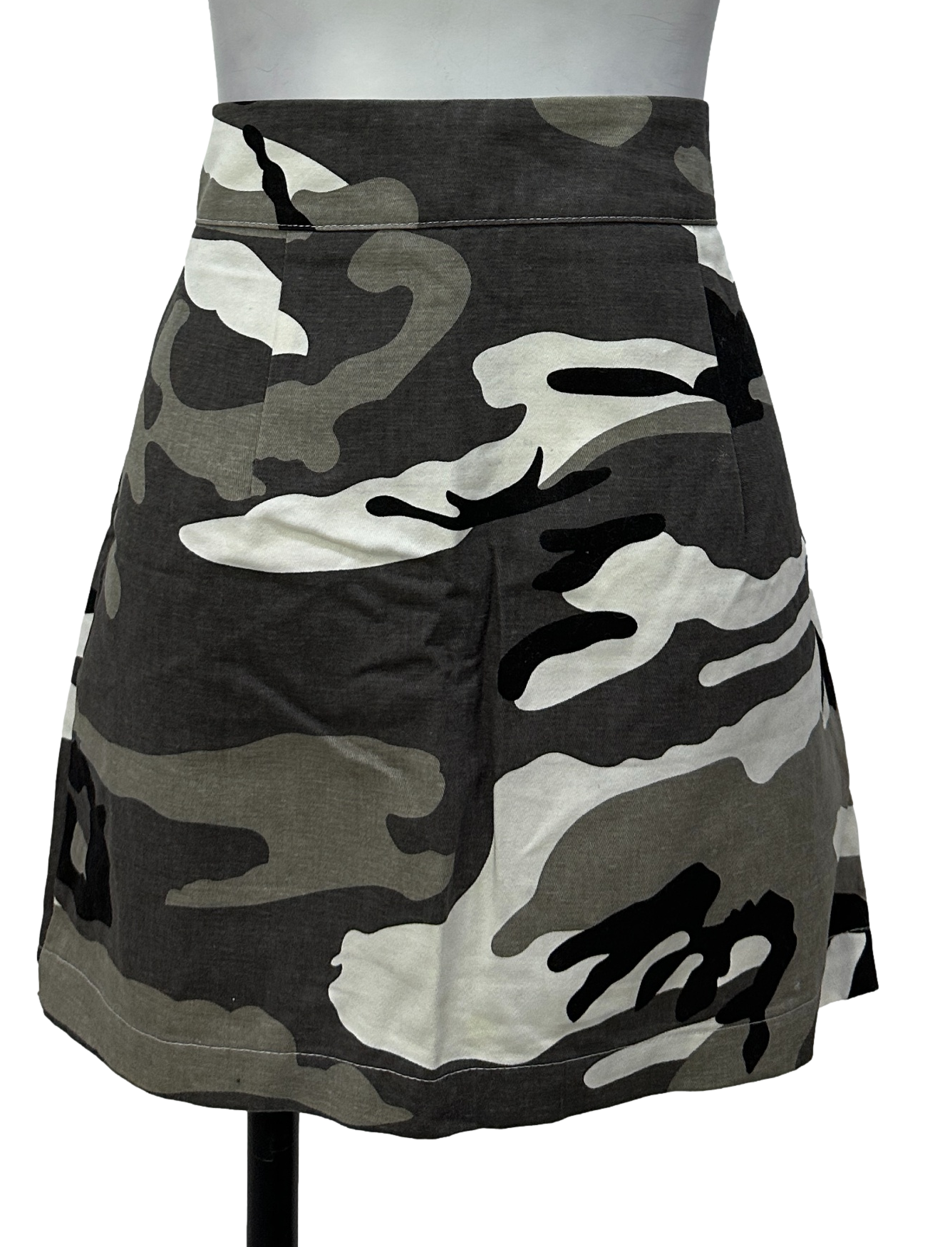 Multicolor Camouflage Print Zip Up Skirt