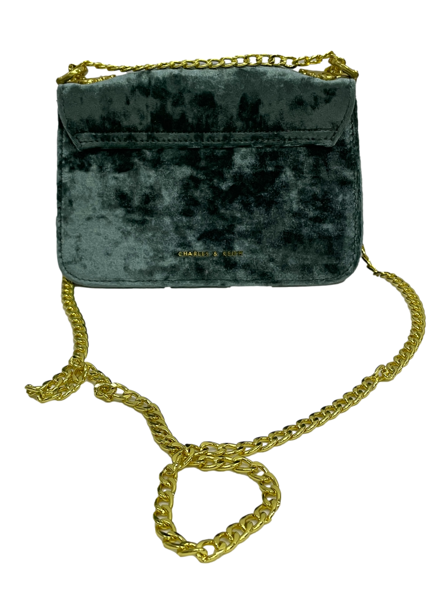 Spruce Green Velvet Chain Bag