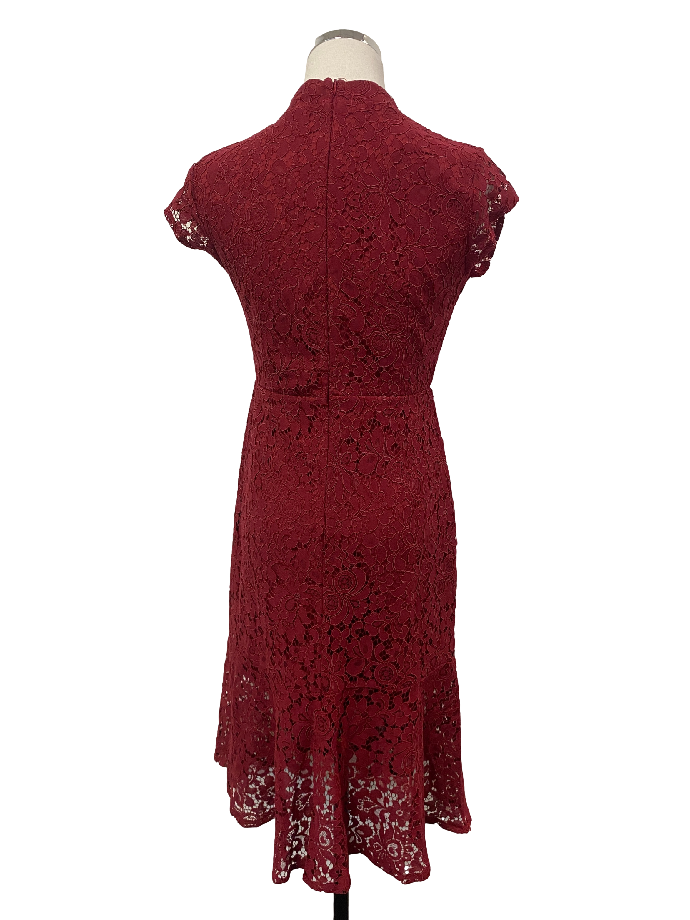 Maroon Red Embroidary Dress