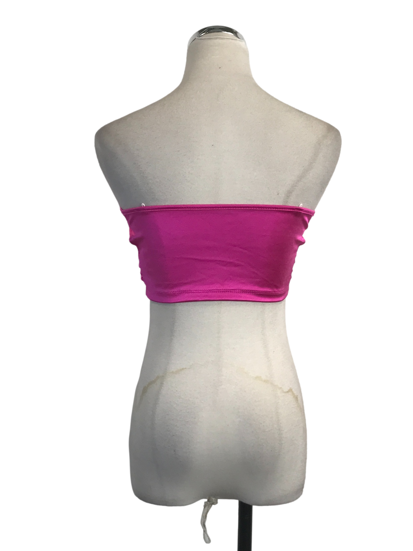 Fuchsia Faux Silk Crop Top