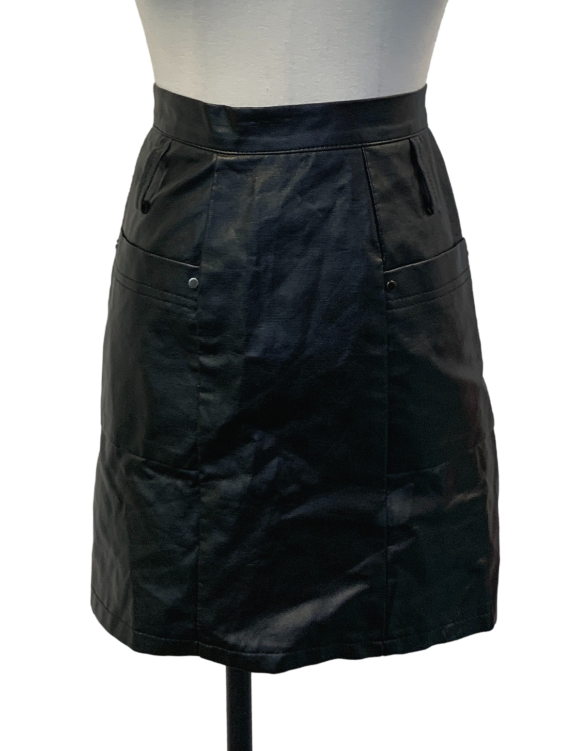 Obsidian Black Leather Skirts | REFASH Malaysia