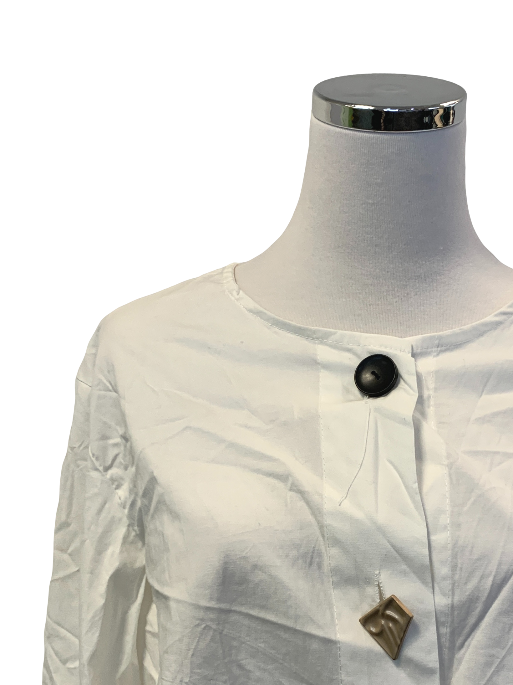 Frost White Round Neck Top