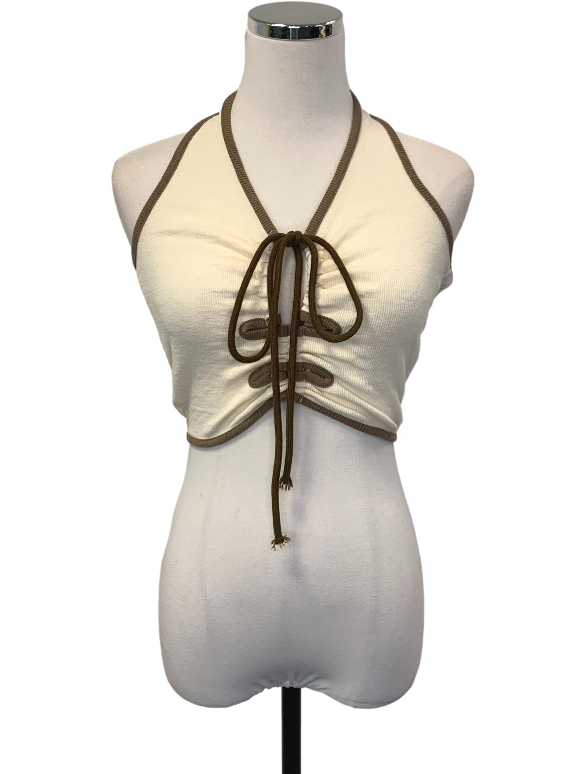 Nude With Brown Lining Halter Top