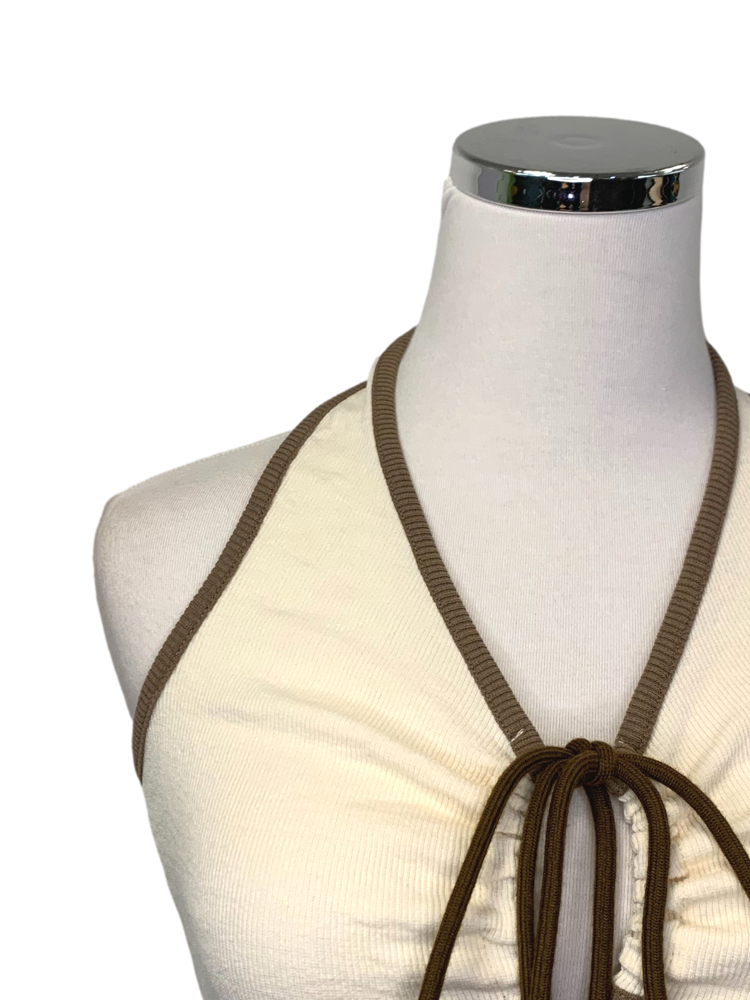 Nude With Brown Lining Halter Top