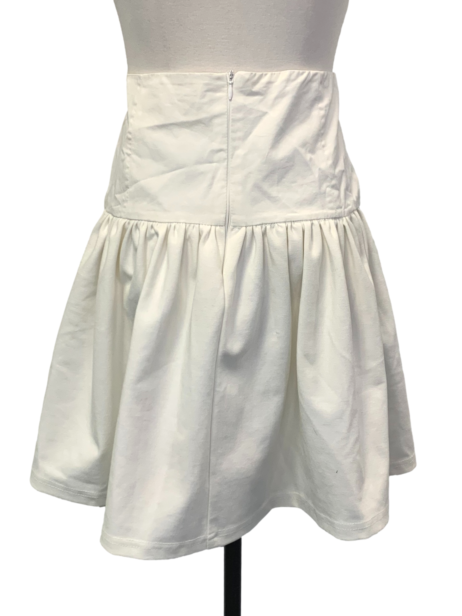 White High Waisted Semi Circle Skirt