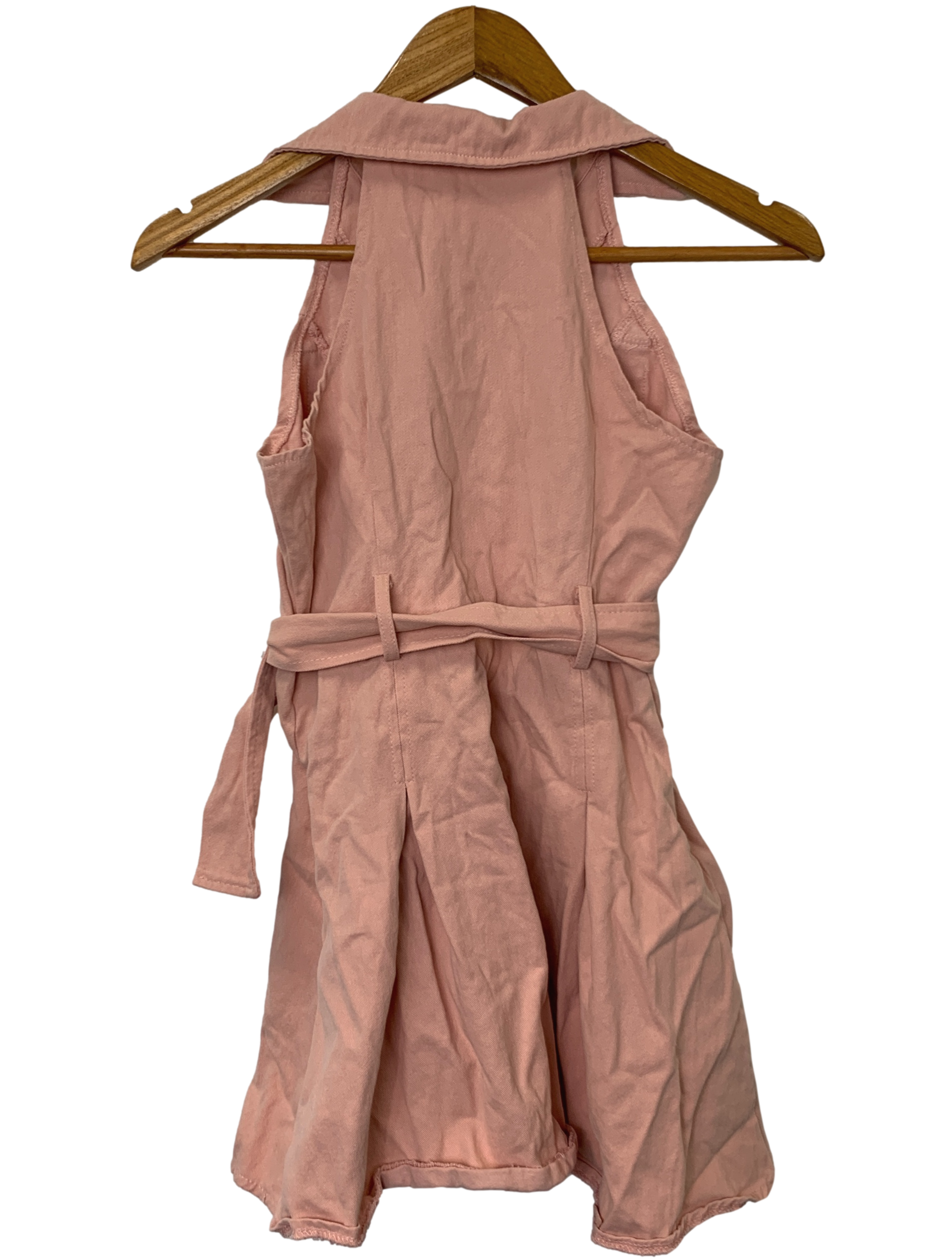 Light Pink Halter Pleated Mini Dress