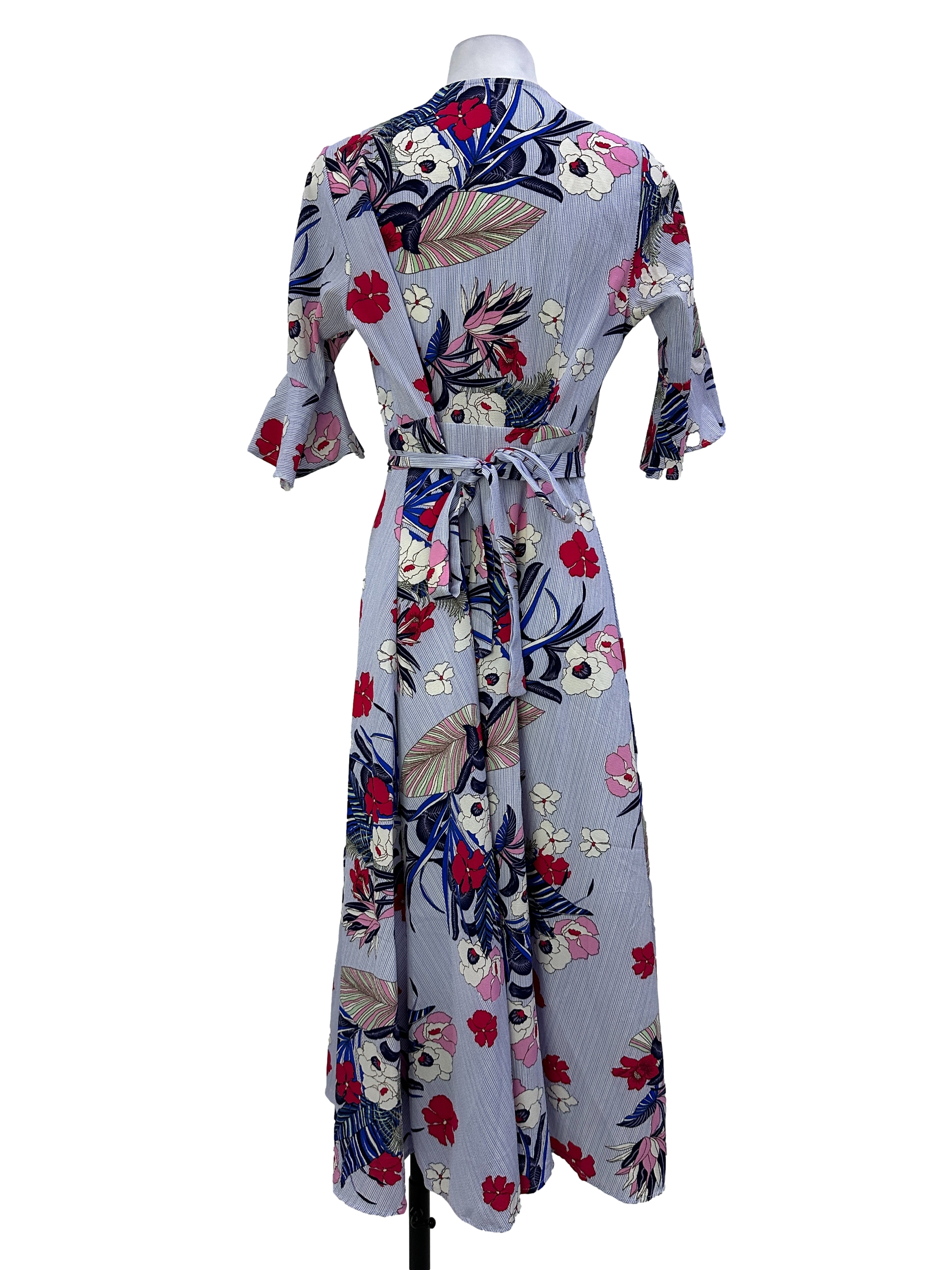 Multicolor Floral Wrap Dress