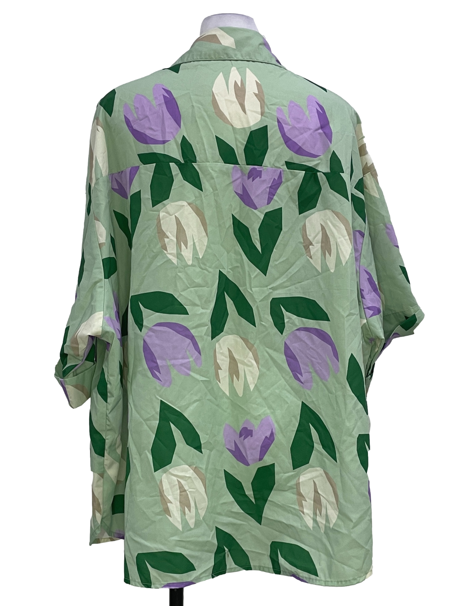 Pastel Green Pattern Short Sleeve Shirt