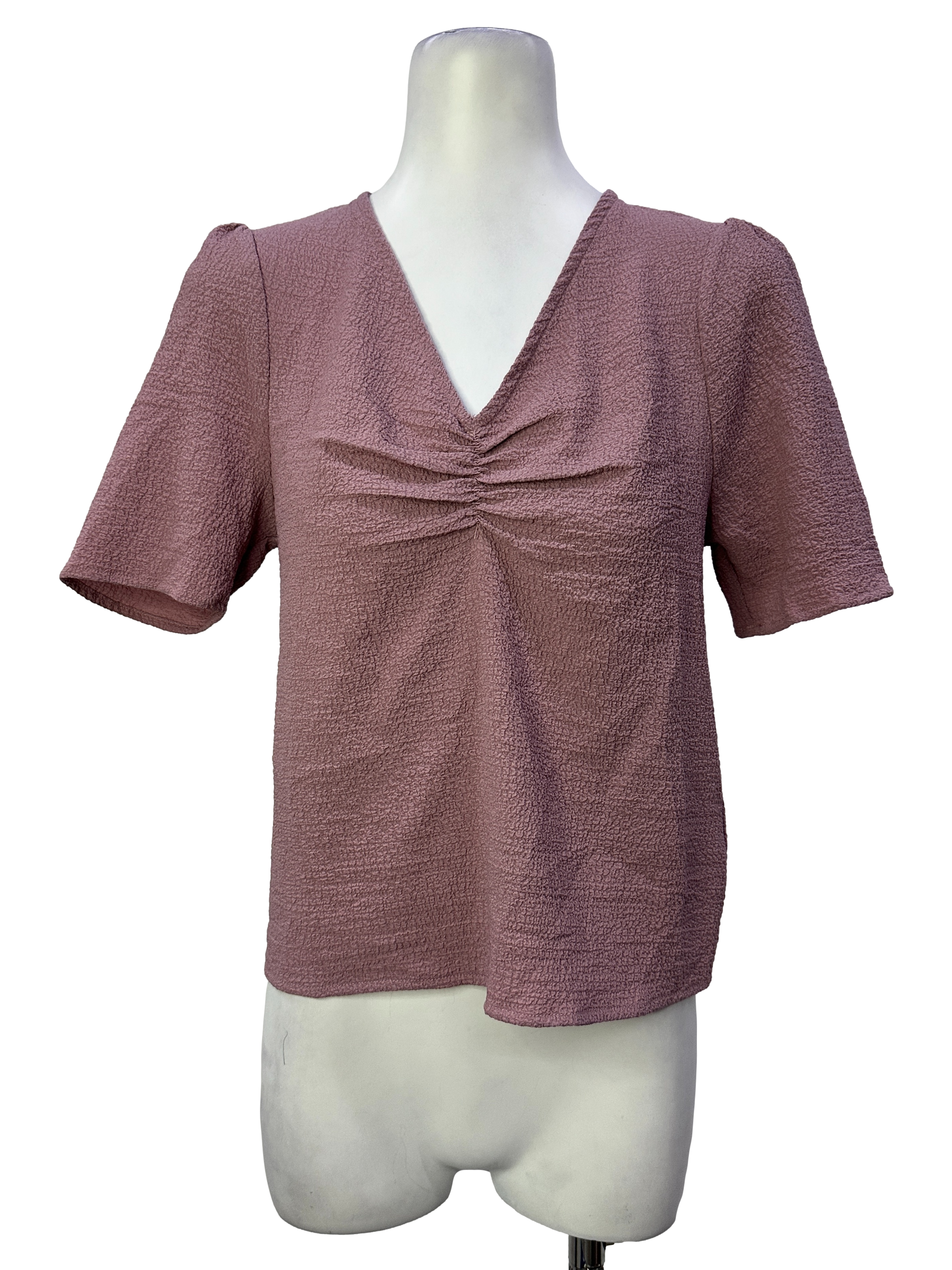 Heather Purple Crinkle Textured Blouse