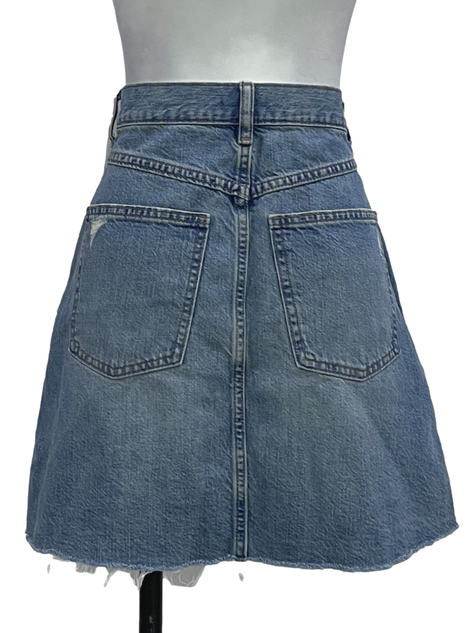 Washed Soft Blue Denim Skirt