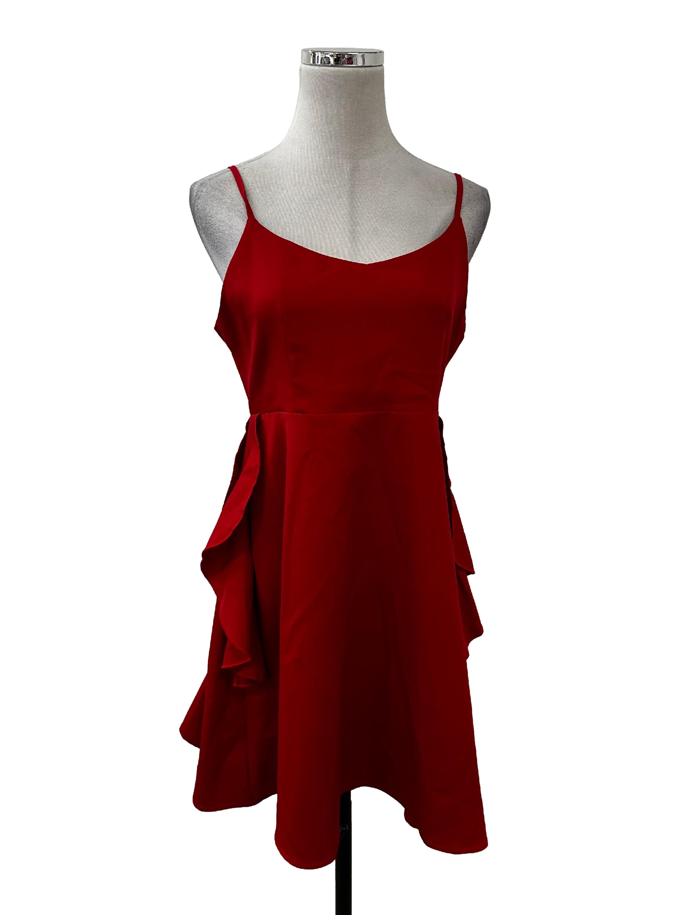 Candy Red Ruffle Dress