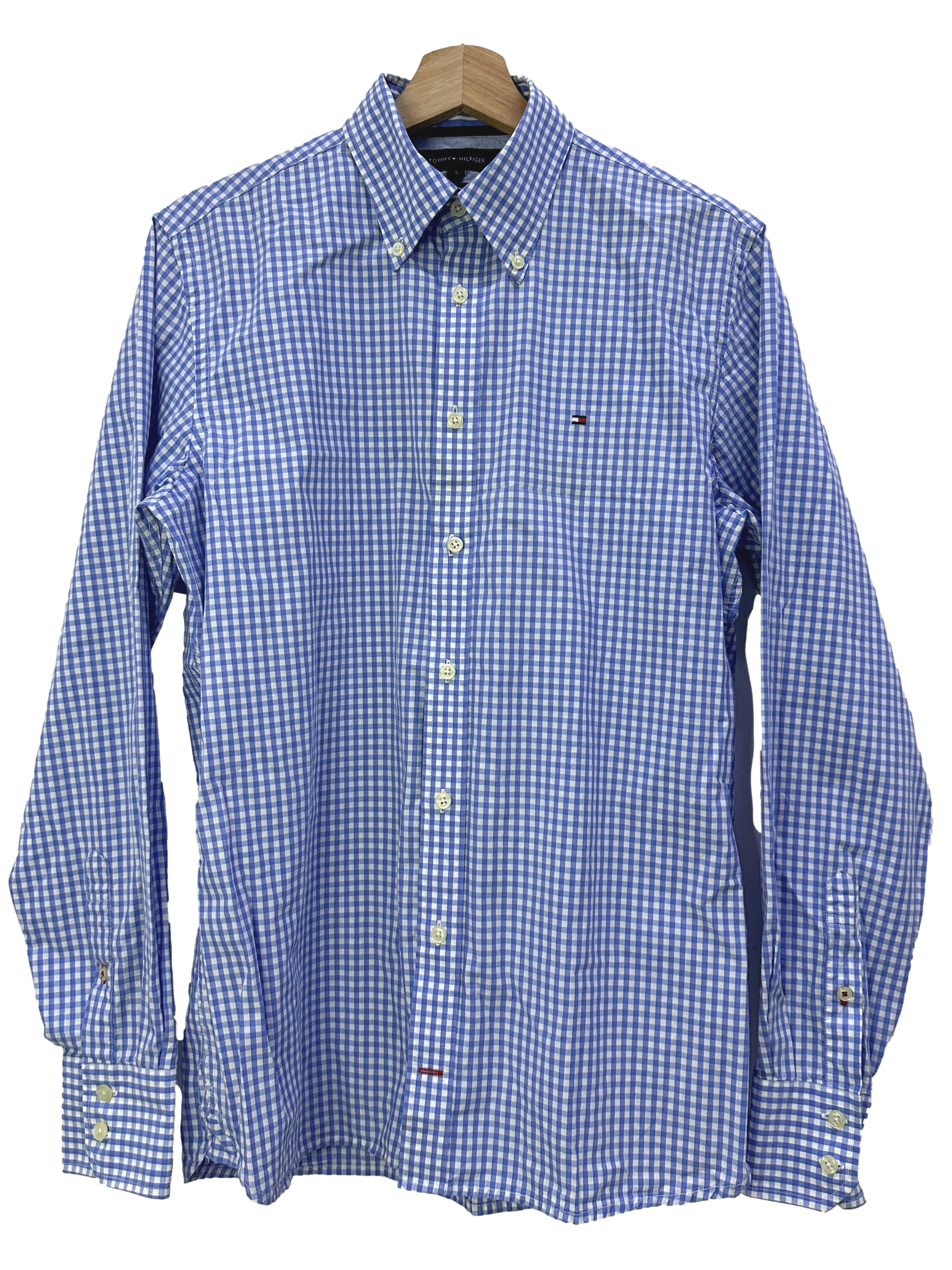 Blue & White Check Button Up Shirt