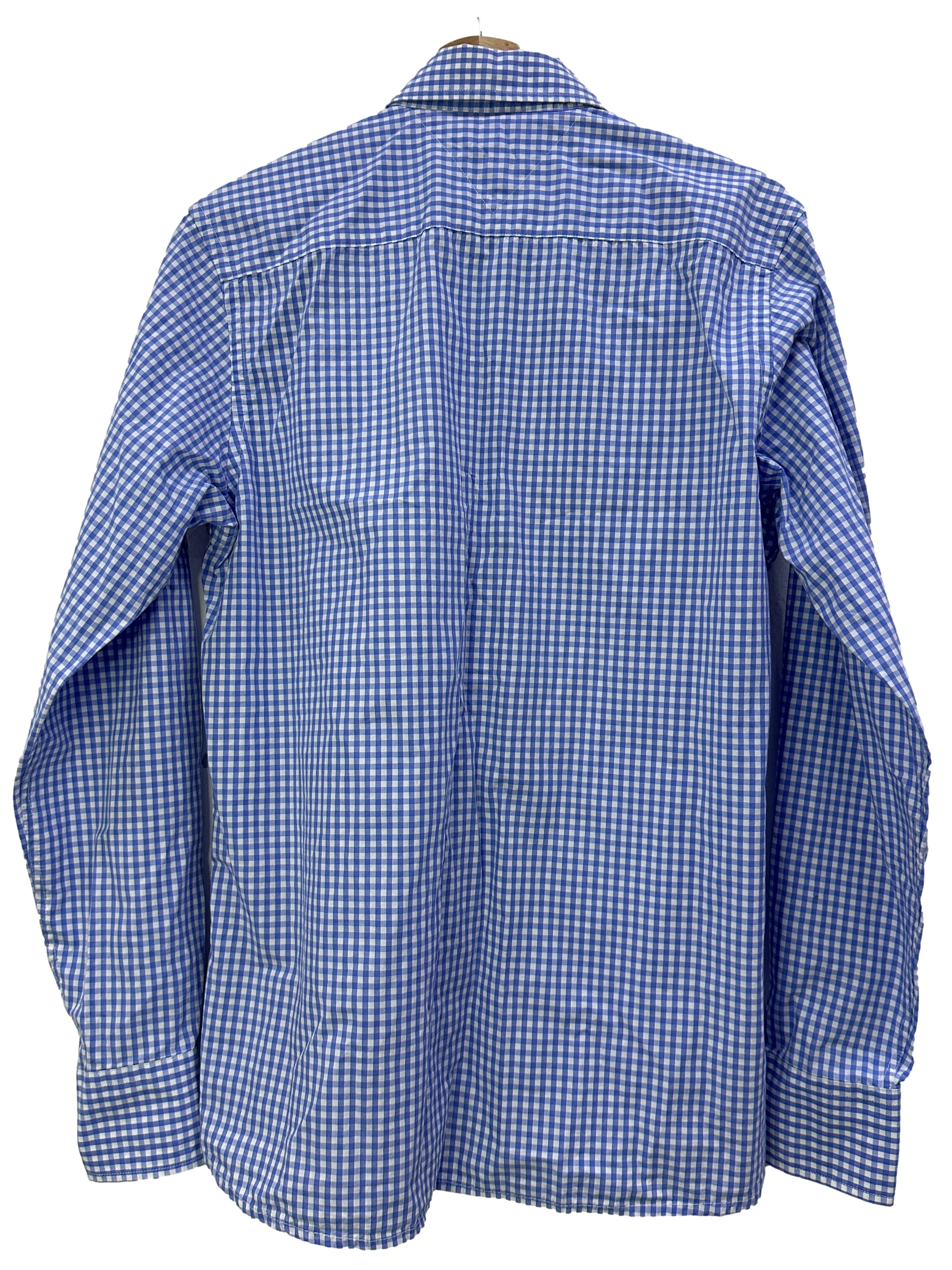 Blue & White Check Button Up Shirt