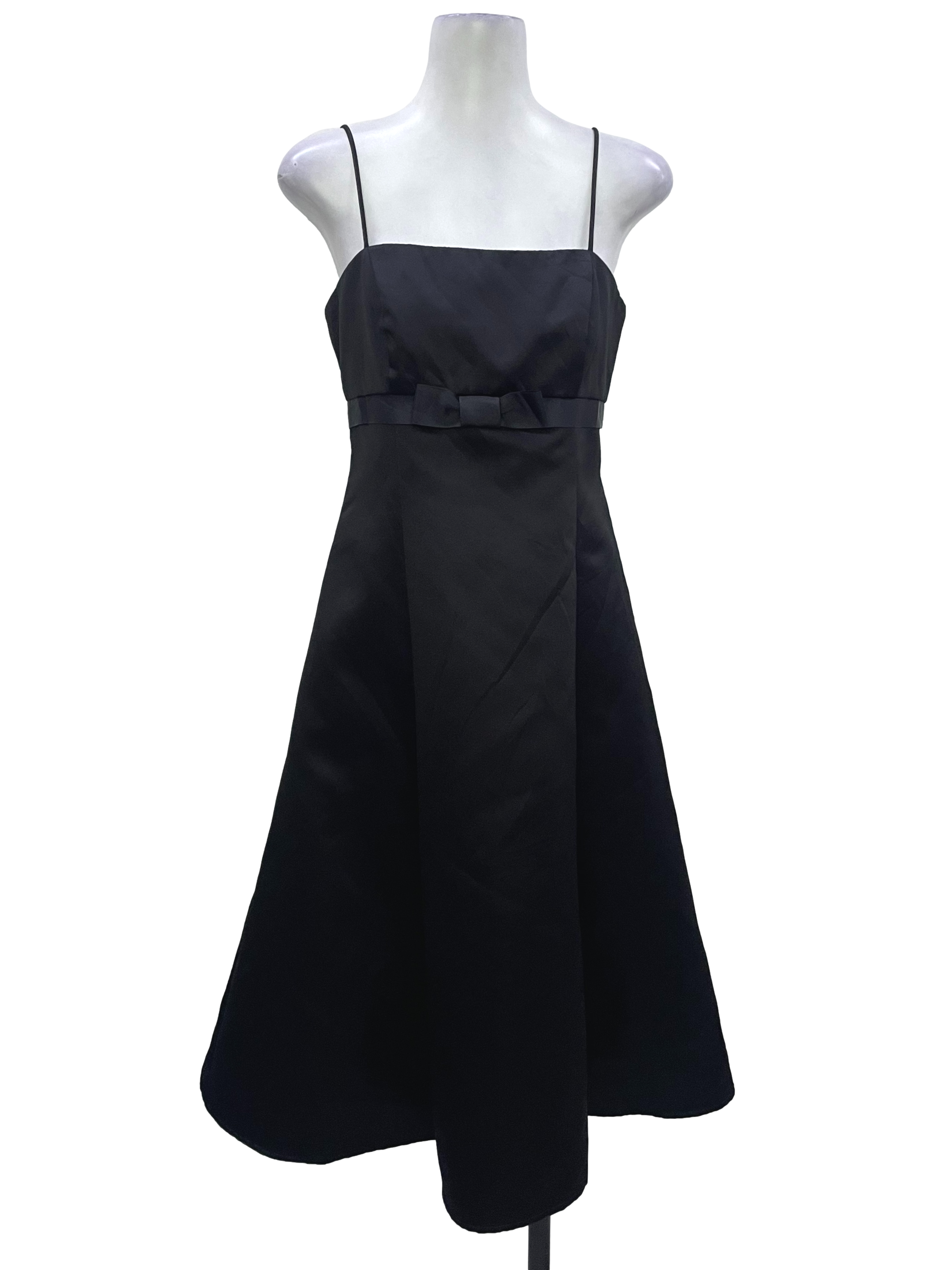 Black Midi Ribbon Dress