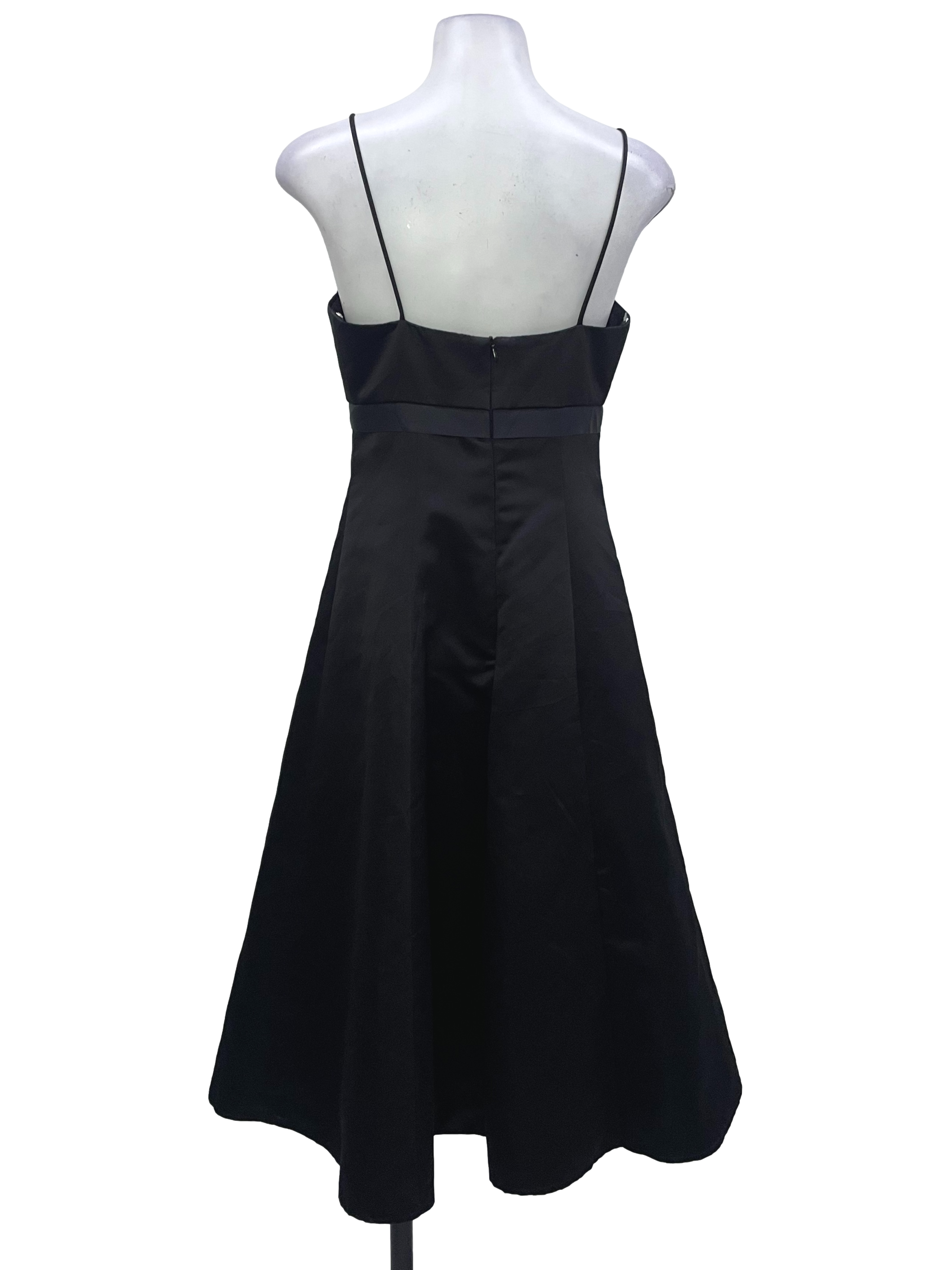 Black Midi Ribbon Dress